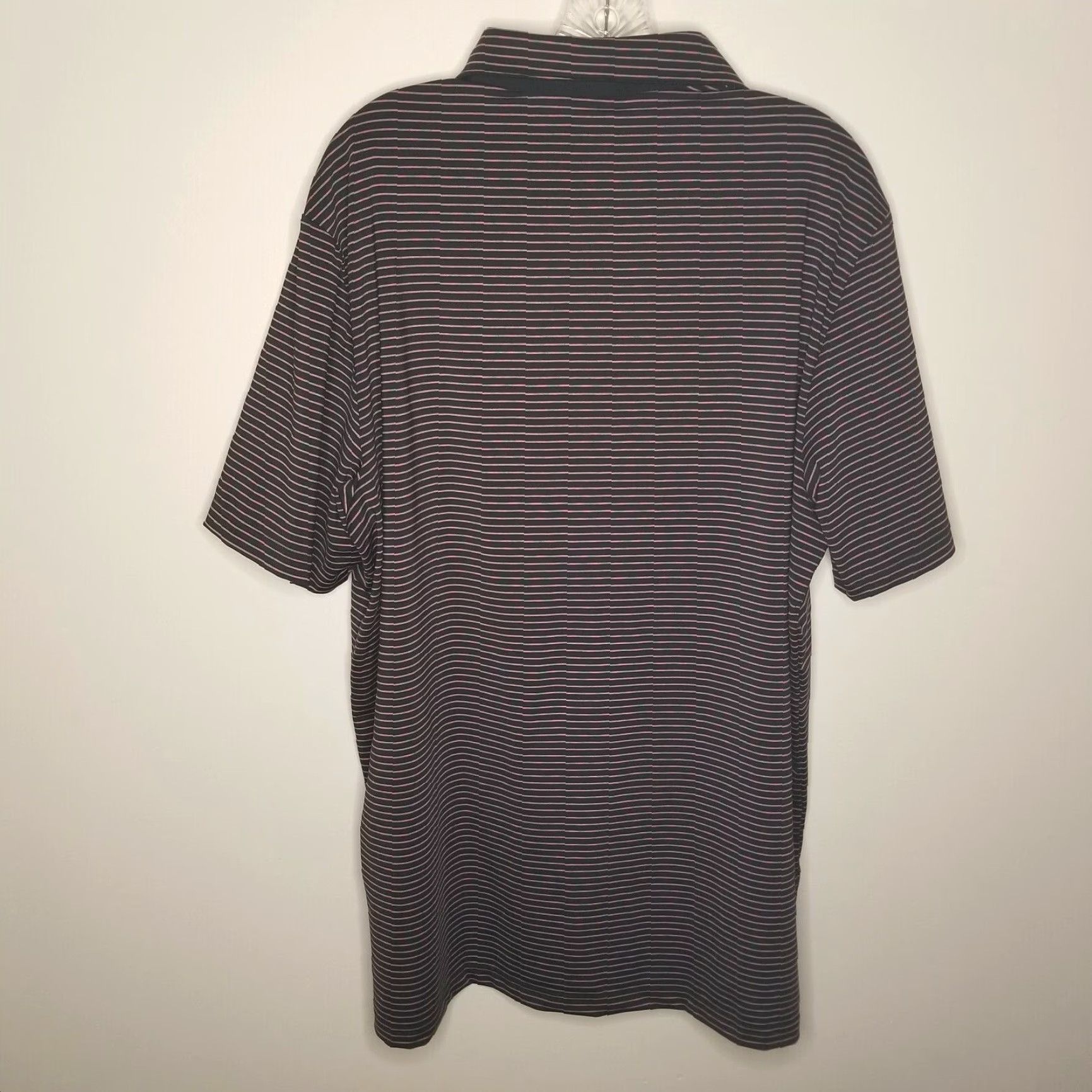 Adidas ADIDAS Pink Black Striped Polo Shirt Adult XL Mens Size US XL / EU 56 / 4 - 4 Thumbnail