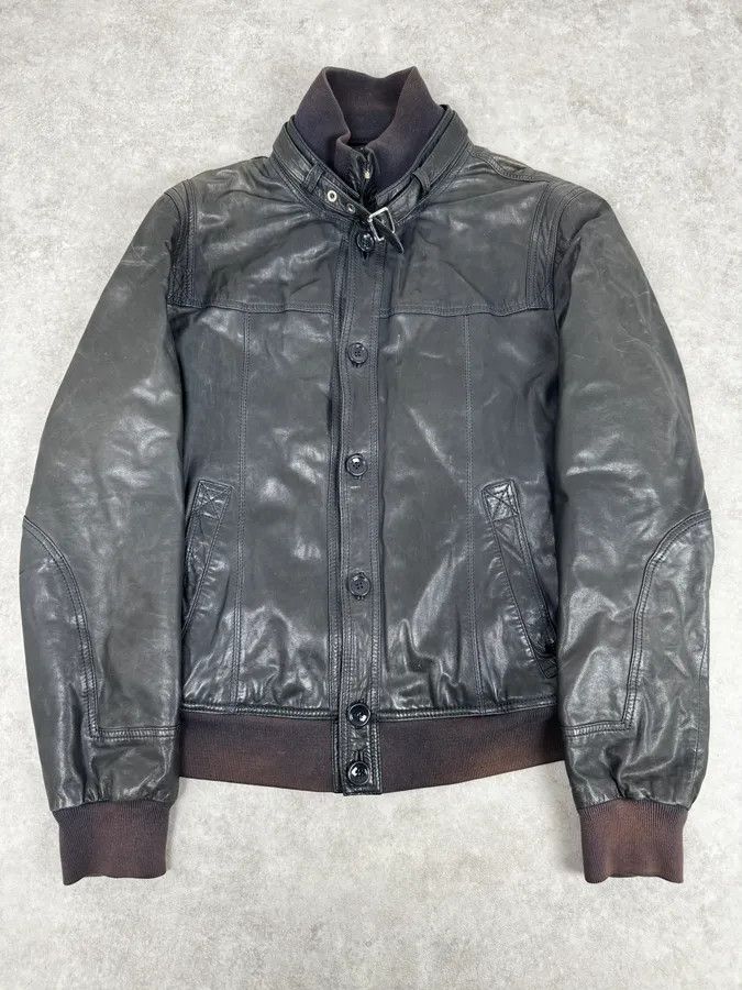 Dolce & Gabbana 2000s Dolce & Gabbana Black Leather Buttoned Jacket Size US L / EU 52-54 / 3 - 1 Thumbnail