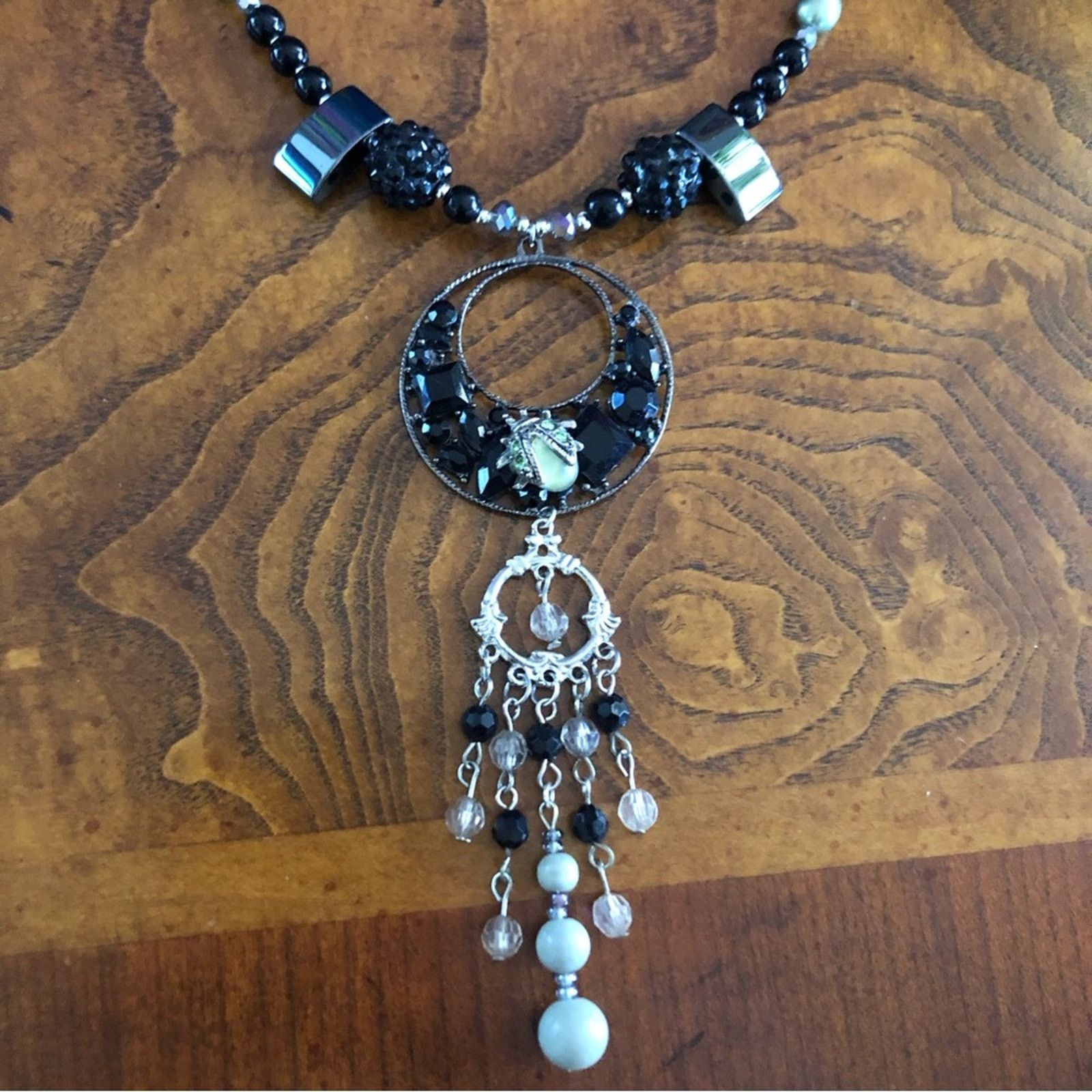 Handmade Handcrafted repurpose sage freshwater Pearl necklace Size ONE SIZE - 9 Thumbnail