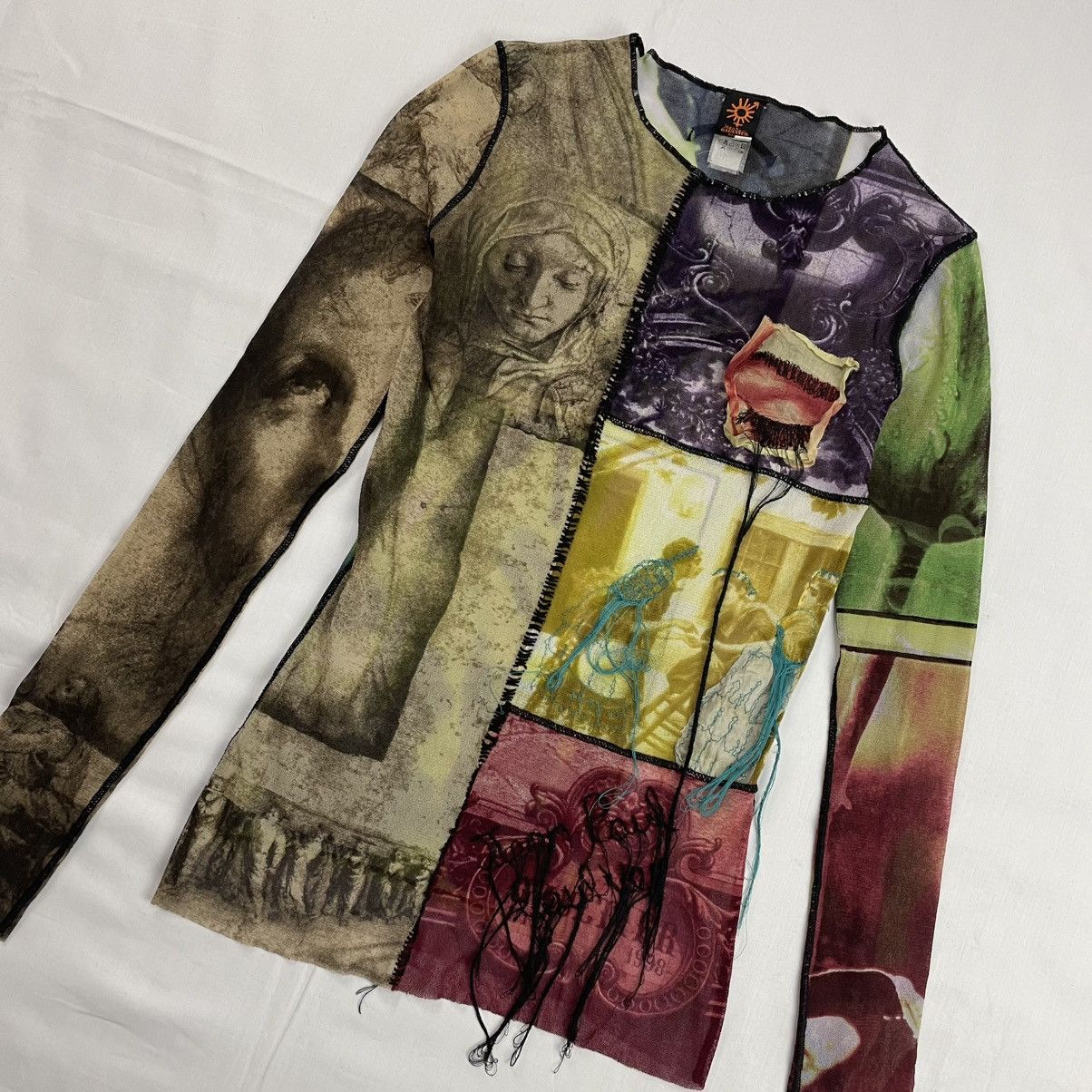 Jean Paul Gaultier Jean Paul Gaultier Eye Applique Patchwork Mesh Top Vintage Size US S / EU 44-46 / 1 - 2 Thumbnail