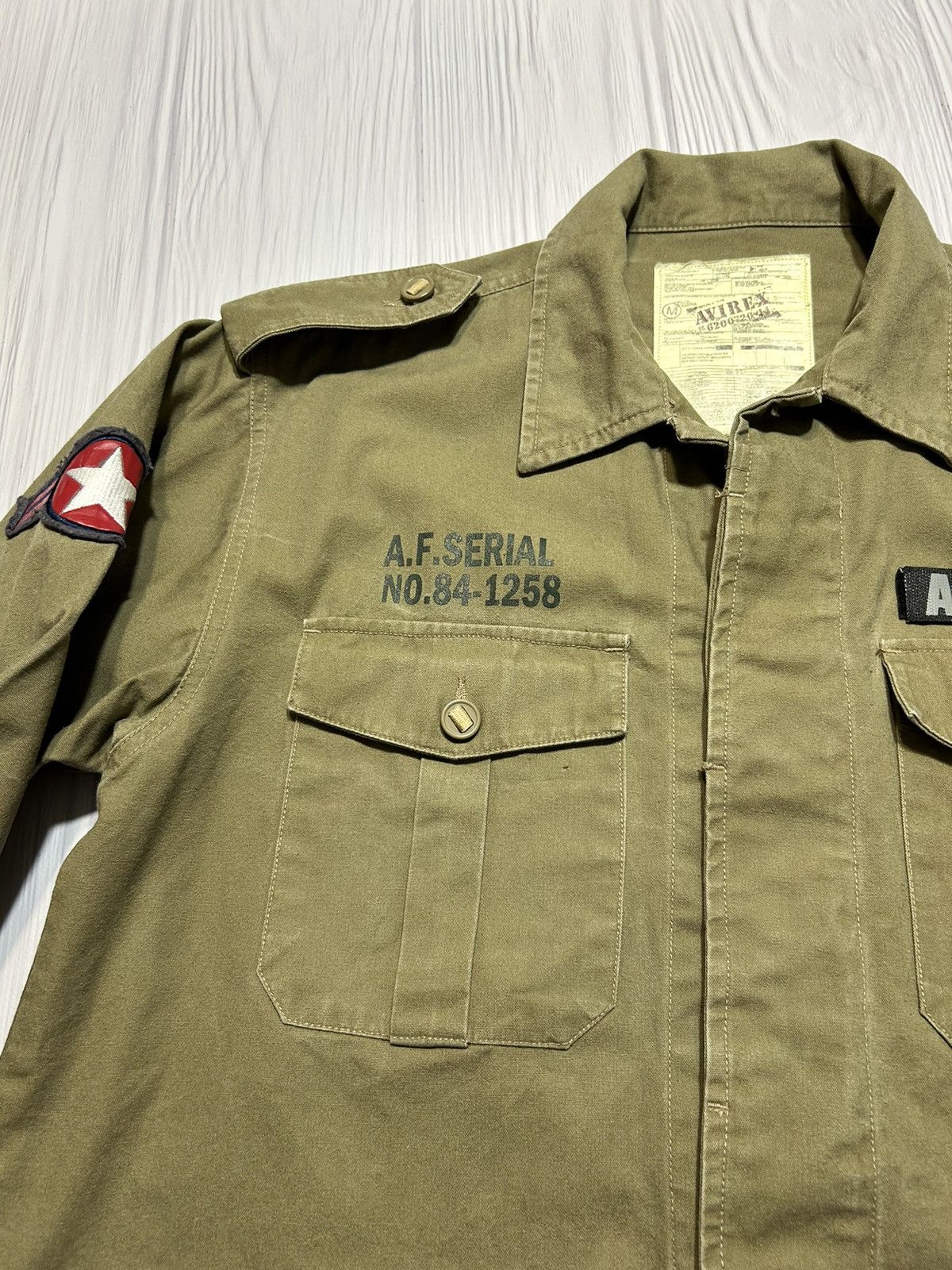 Avirex Vintage Military Avirex USA Army Patch Button Up Jacket Size US M / EU 48-50 / 2 - 11 Thumbnail
