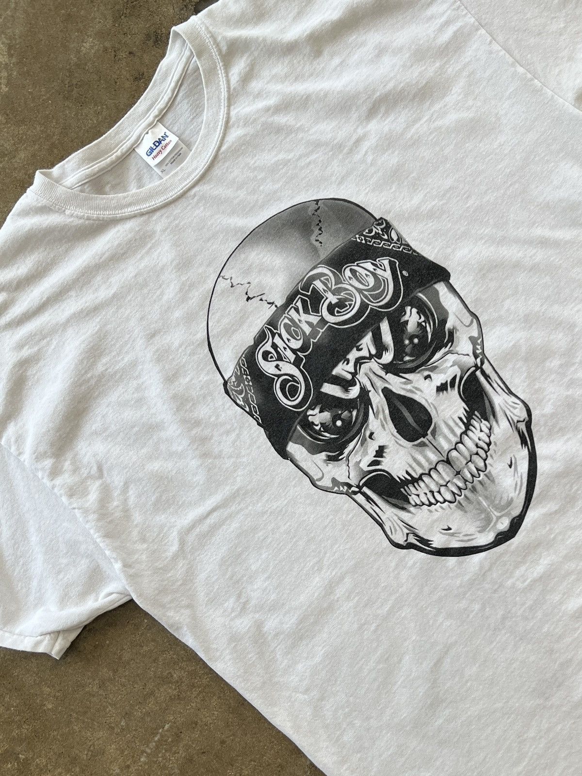 Vintage Vintage Sick Boy Skull Skeleton Motorcycle Tee XL Size US XL / EU 56 / 4 - 1 Thumbnail