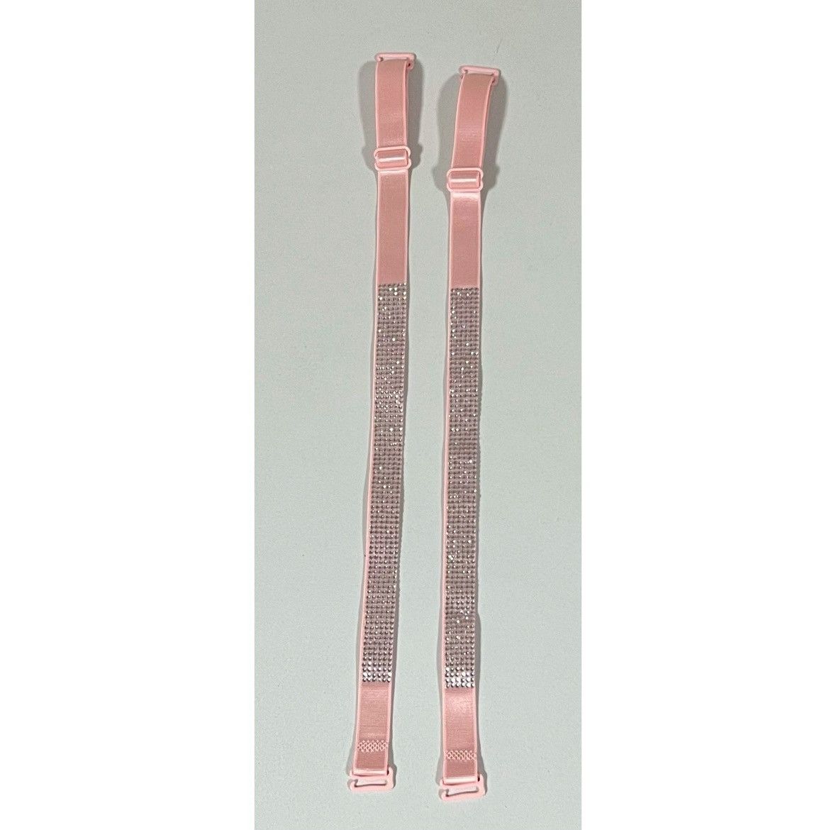 Vintage Pink Diamond Bra Straps Hosiery Lingerie Matching Pair Set 💎 Size ONE SIZE - 1 Thumbnail