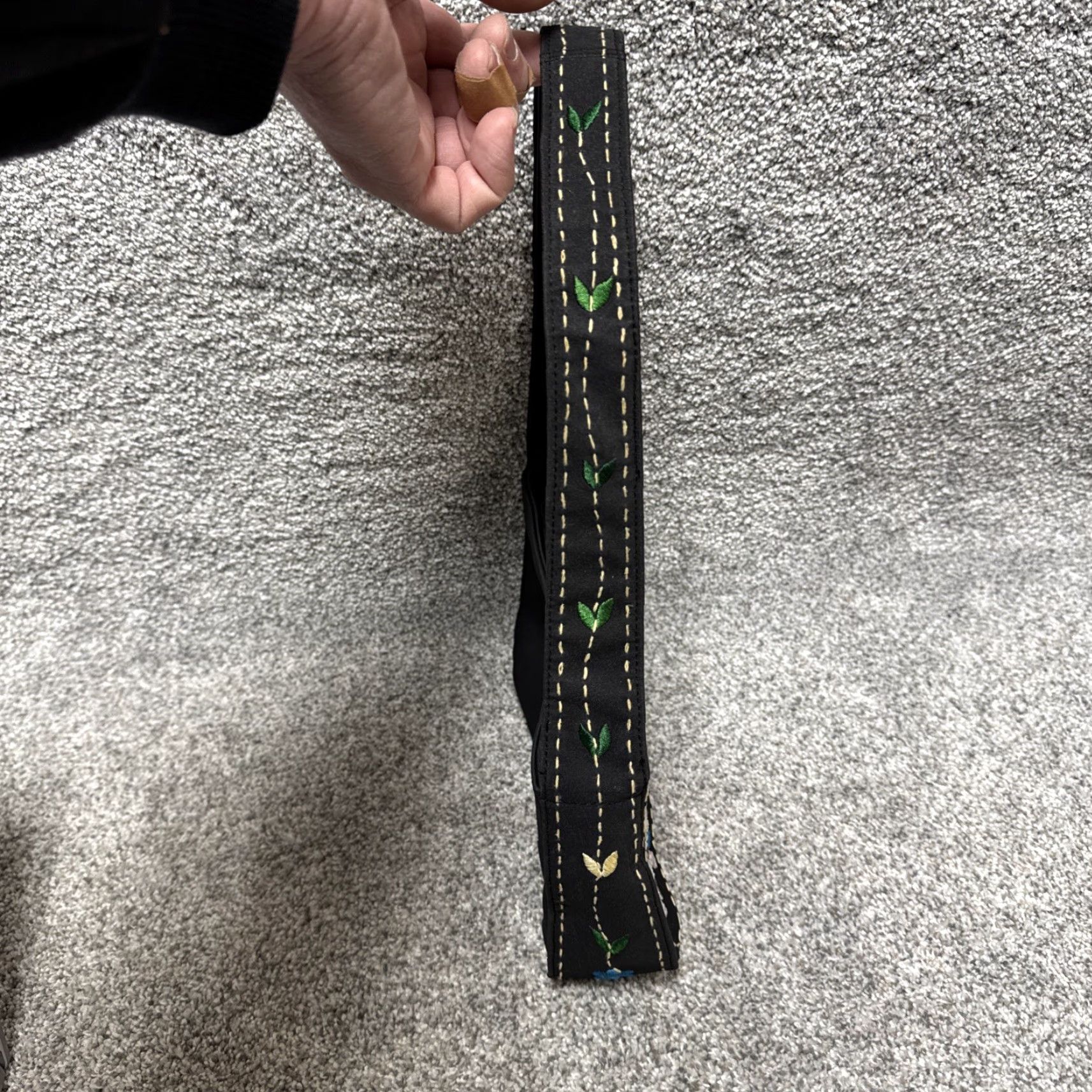 Vintage VINTAGE 90s Y2K Purse Embroidered Beaded Floral Boho Cottagecore Fairy Grunge Shoulder Bag Black PVC Women Size ONE SIZE - 5 Thumbnail