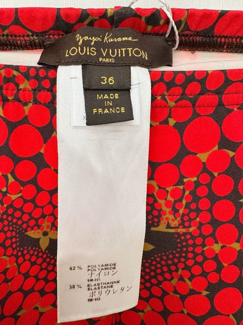 Louis Vuitton Louis Vuitton Red Patterned Leggings- Size 35" - 2 Thumbnail