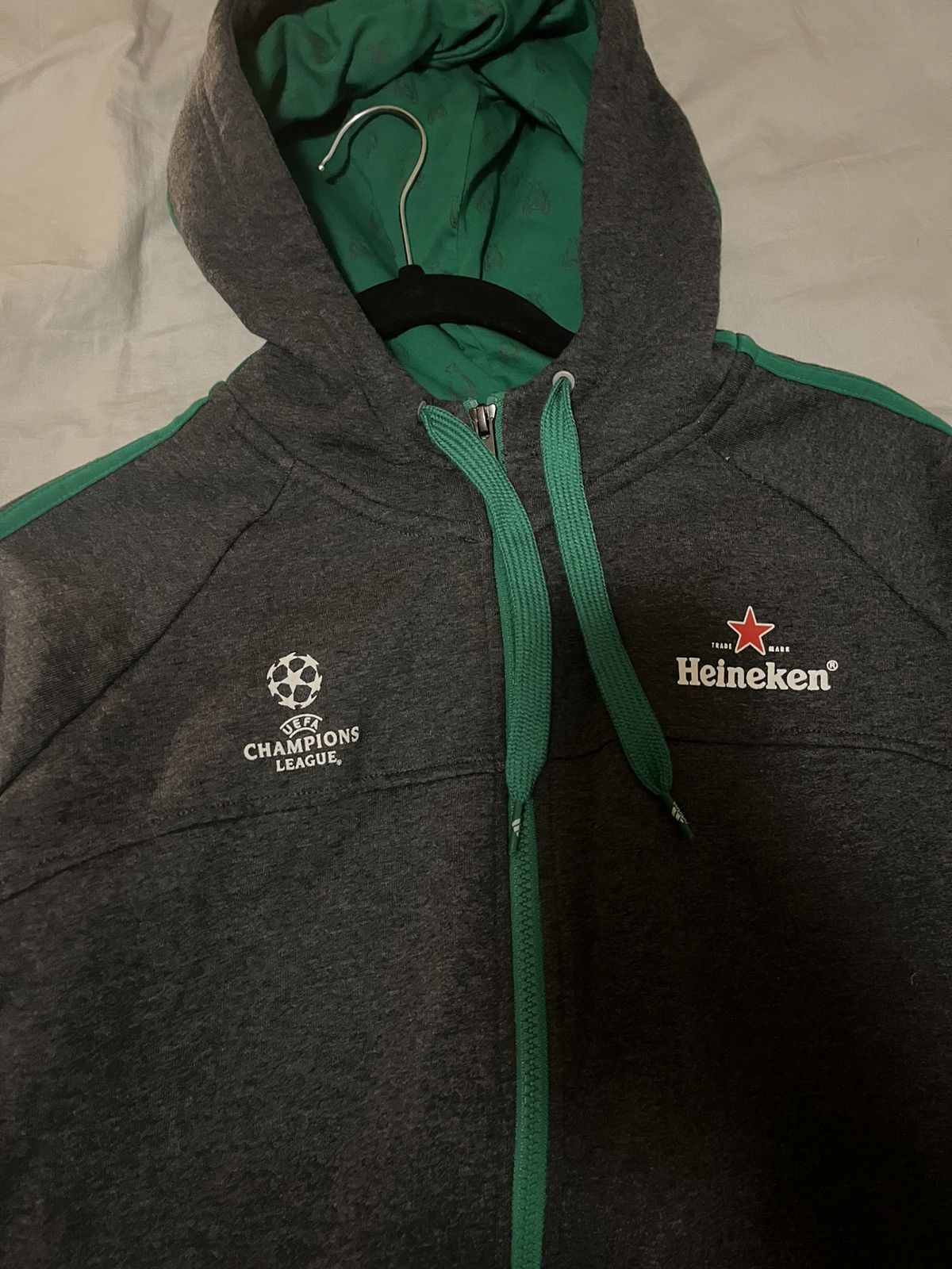 Adidas × Heineken Adidas Heineken Champions League Grey Zip Up Jacket Size L Size US L / EU 52-54 / 3 - 2 Thumbnail