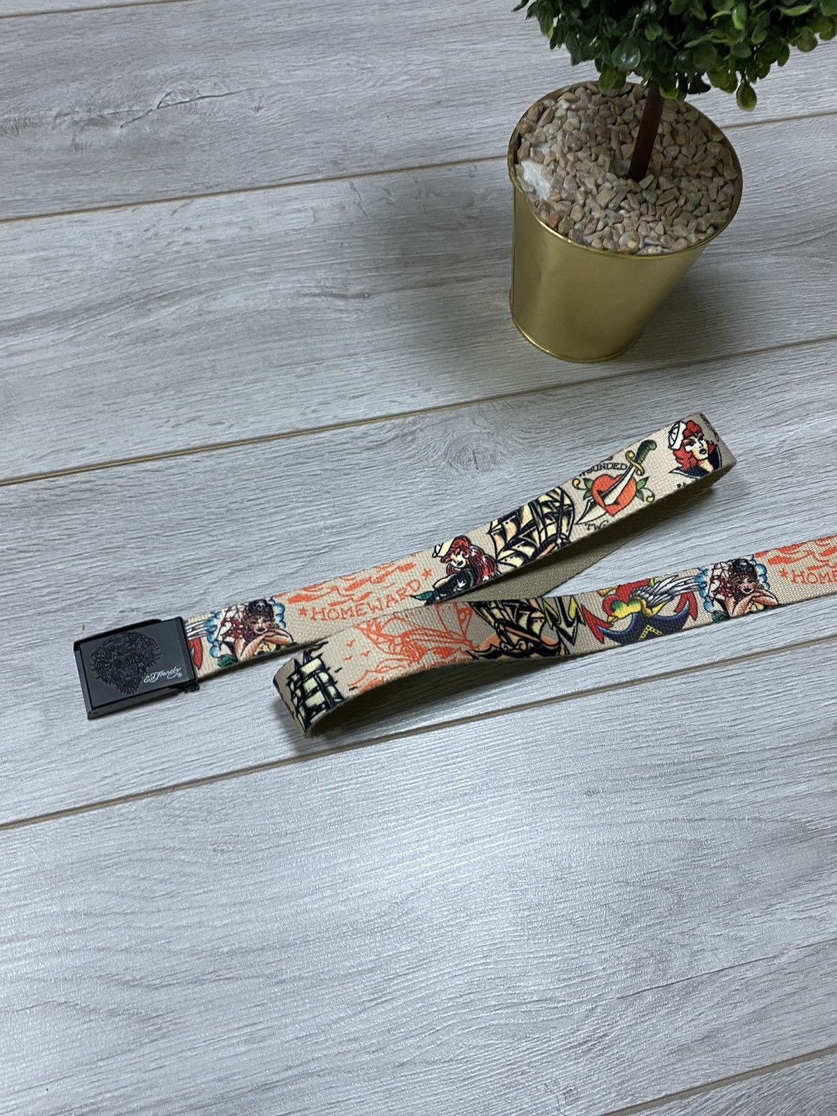 Ed Hardy Ed Hardy vintage sea 🌊 ship overprint skull belt Size ONE SIZE - 1 Thumbnail