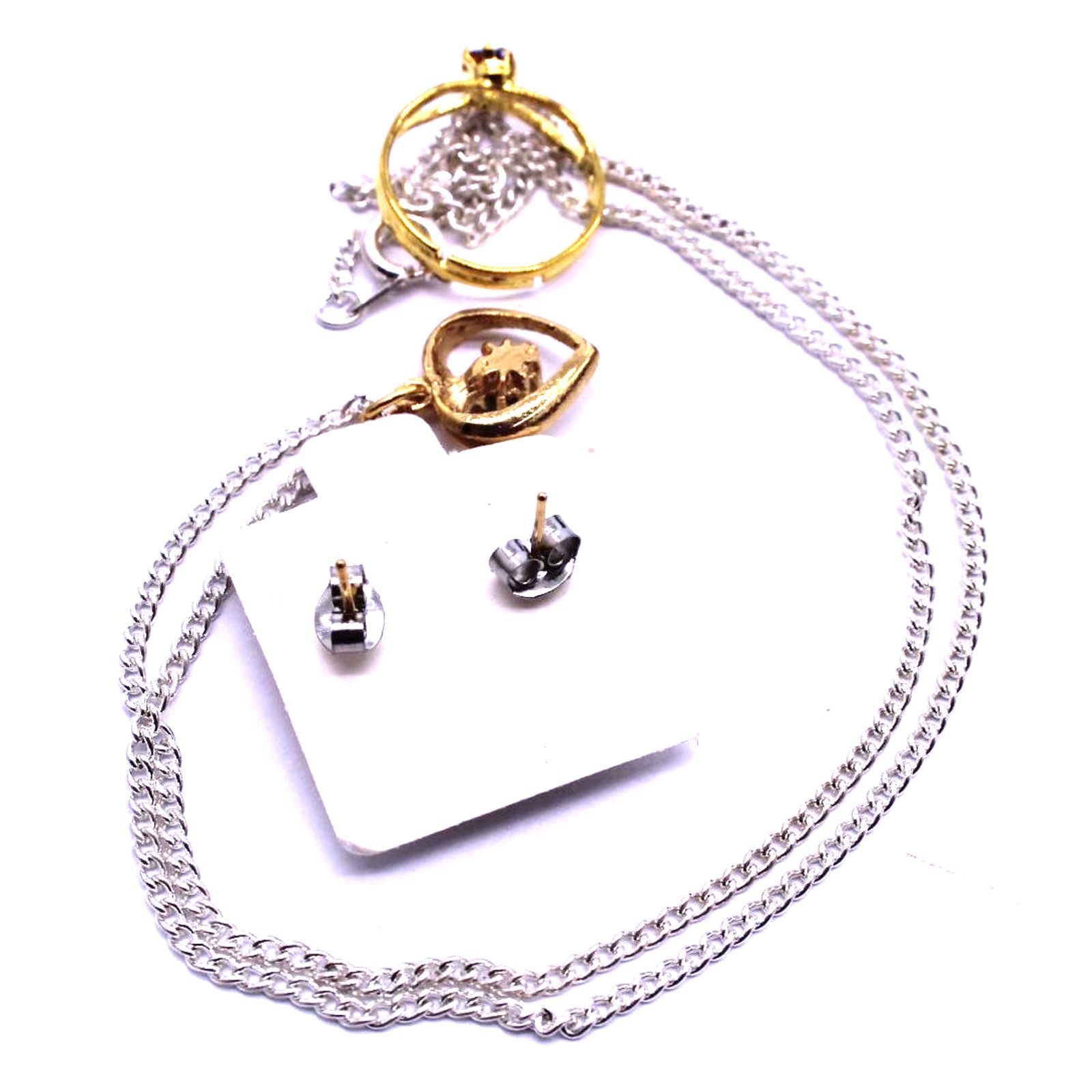 Other September Birthstone Earrings Heart Necklace Ring Set Size ONE SIZE - 2 Thumbnail