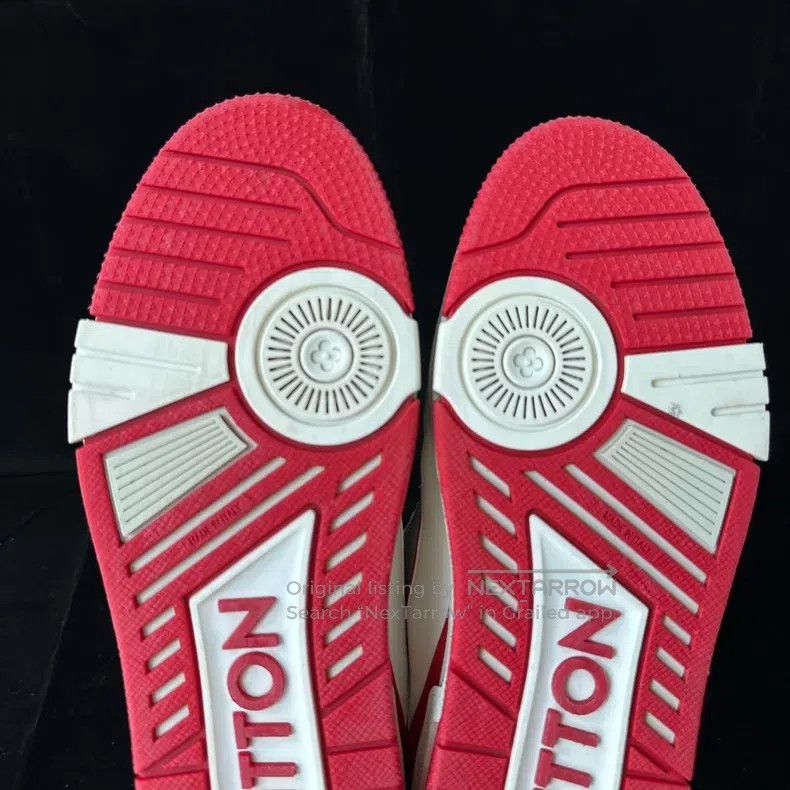 Louis Vuitton Louis Vuitton Trainer White and Red Patchwork Shoes Size US 8.5 / EU 41-42 - 3 Thumbnail