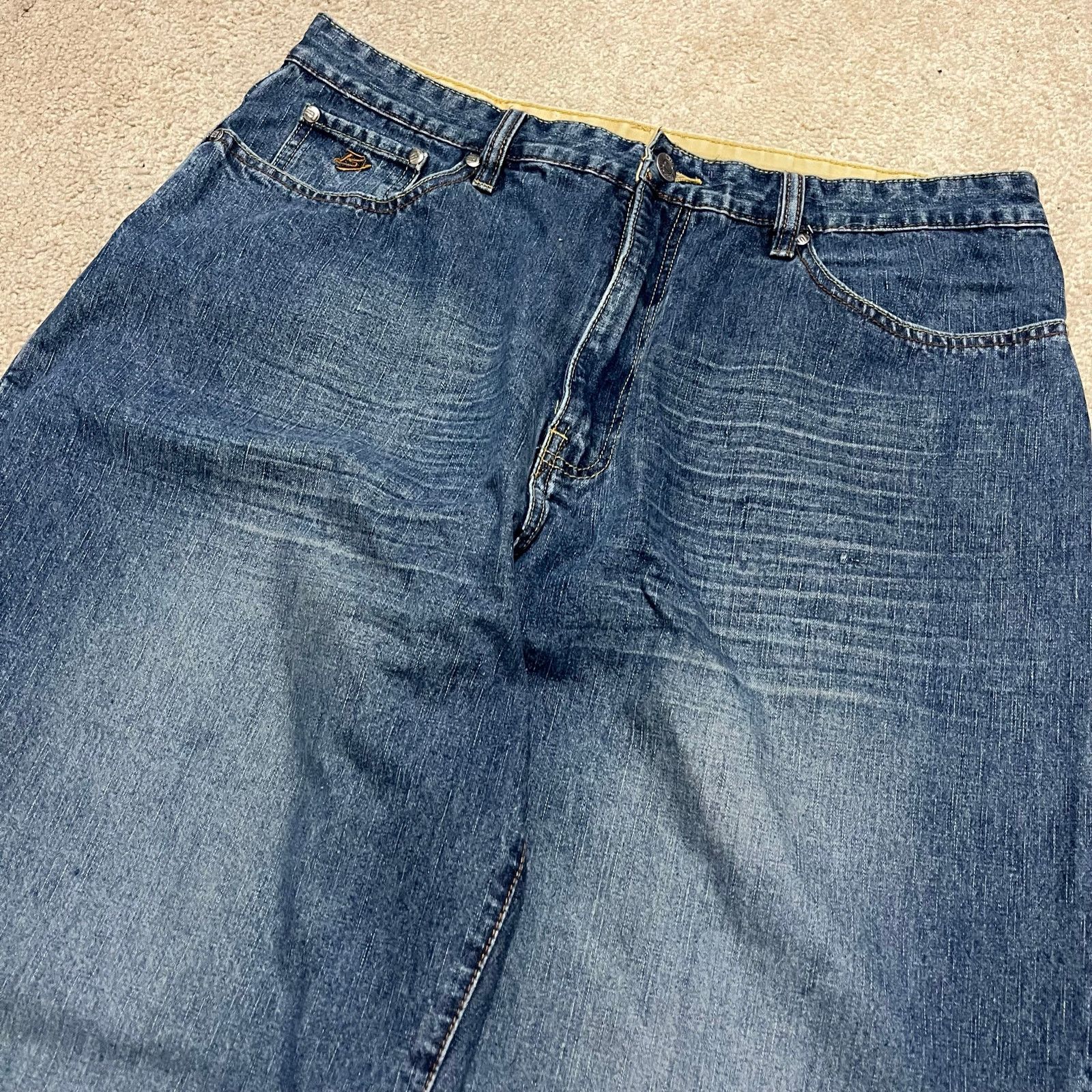 Other Brooklyn Express Y2K Baggy Skater Acid Washed Blue Jeans 34W Size US 34 / EU 50 - 3 Thumbnail