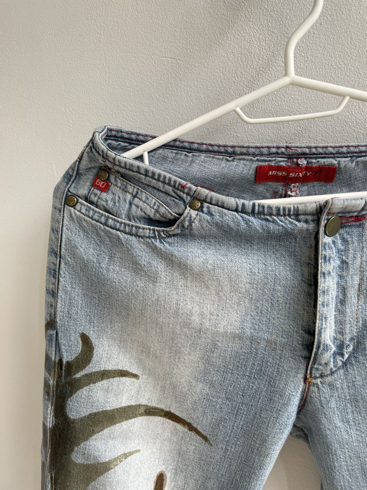 Miss Sixty Vintage Miss Sixty Rare Y2K Floral Print Skinny Denim Jeans Size 28" / US 6 / IT 42 - 3 Thumbnail