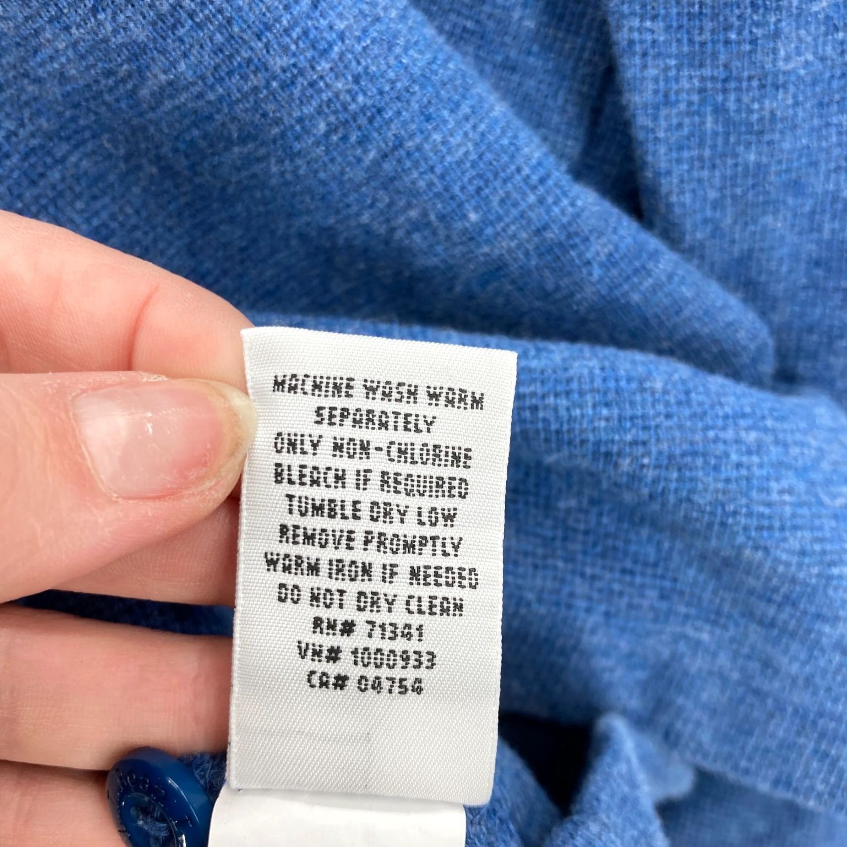 Vintage L.L. Bean Henley T Shirt Mens XL Blue Long Sleeve Thermal Waffle Knit Camp Hike Size US XL / EU 56 / 4 - 6 Thumbnail