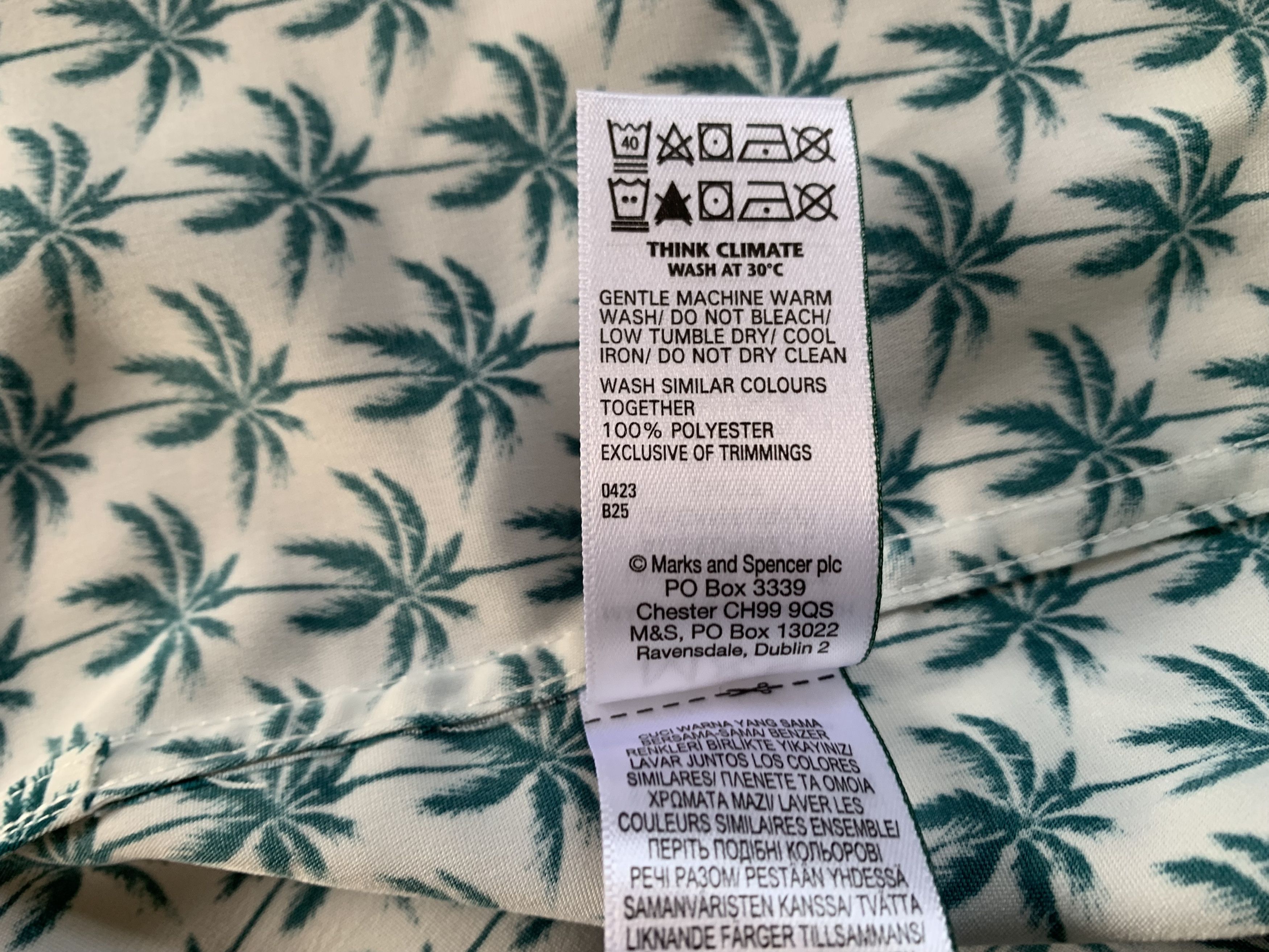 Marks & Spencer Marks & Spencer Cotton Palm Printed Hawaiian Shirt Size US L / EU 52-54 / 3 - 7 Thumbnail