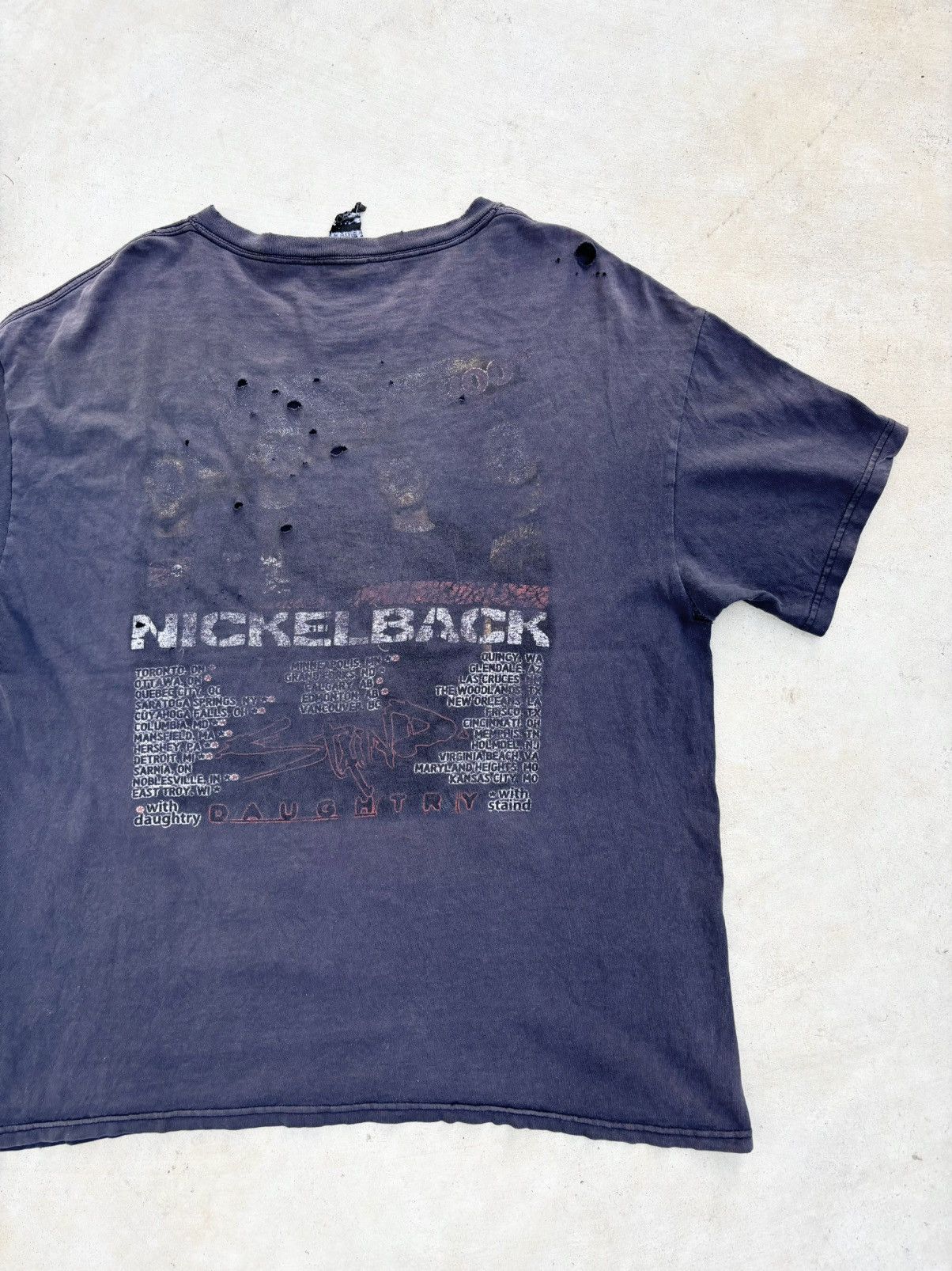 Vintage Thrashed Faded NICKELBACK ERD Grunge T Shirt Distressed Size US XL / EU 56 / 4 - 9 Thumbnail