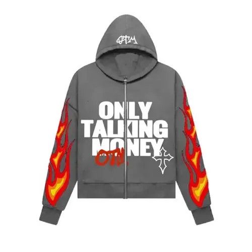 Other Kurumi x Nana Gray Color Y2K Flame Hip Hop Hoodies Size US M / EU 48-50 / 2 - 1 Thumbnail