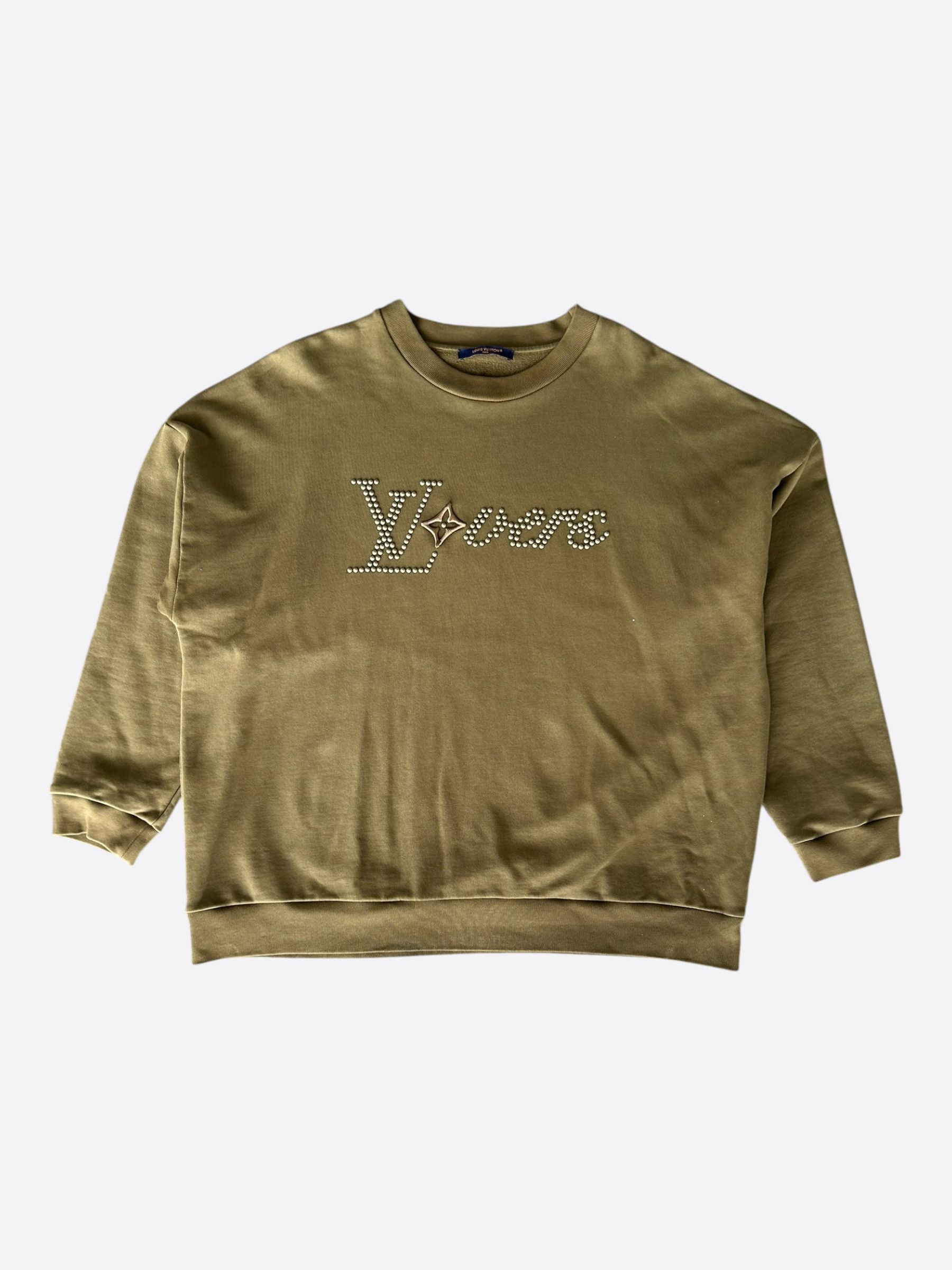 Louis Vuitton Louis Vuitton Khaki LVers Logo Sweater Size US XXL / EU 58 / 5 - 1 Thumbnail