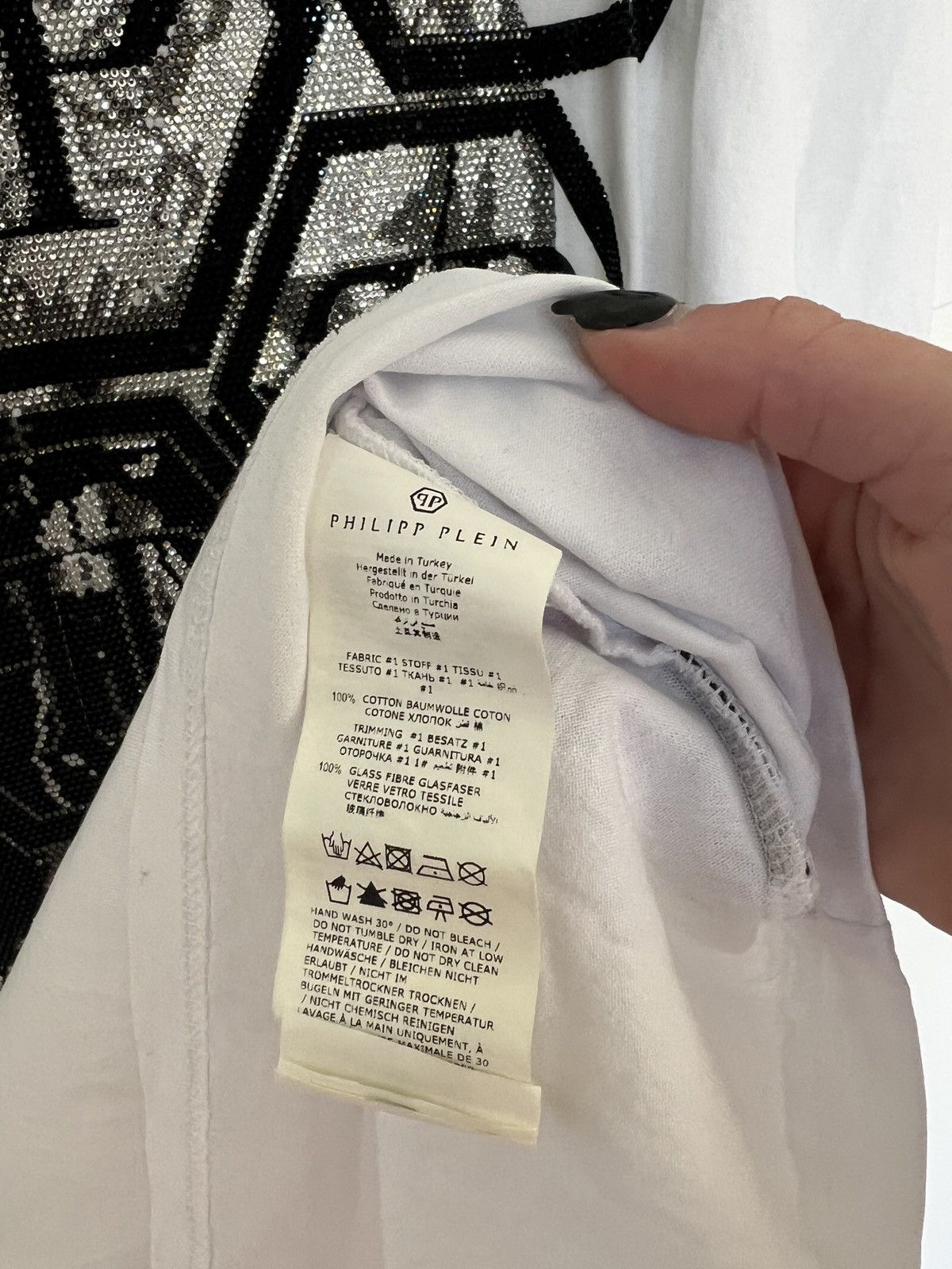 Philipp Plein Philipp Plein Rhinestone Skull Hex Logo T-Shirt – Size XL Size US XL / EU 56 / 4 - 8 Thumbnail
