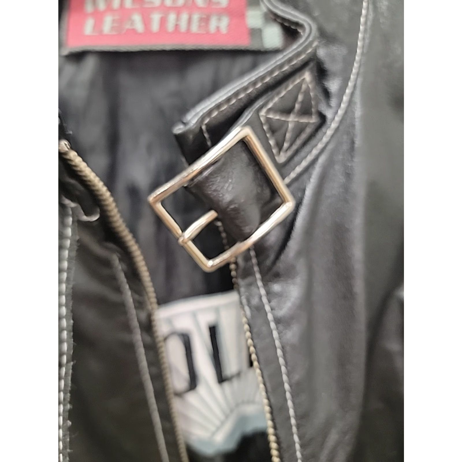 Vintage VINTAGE Wilson's Leather Women's Jacket Black Biker 90s Size L Steel Zipper Mens? Size L / US 10 / IT 46 - 4 Thumbnail