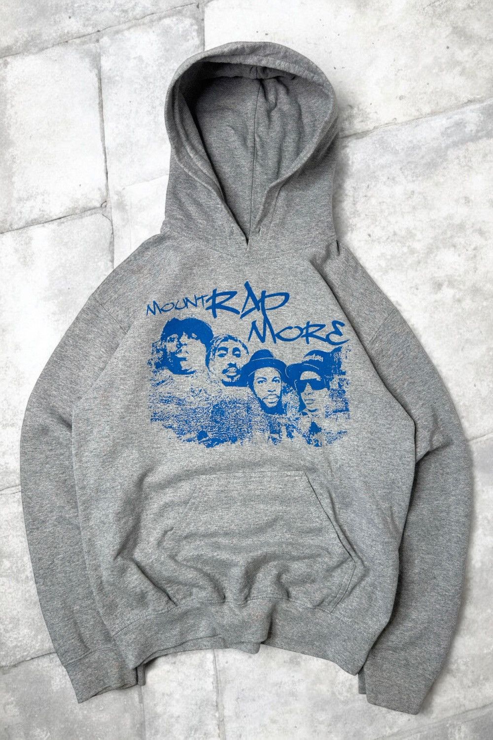 Vintage gray hoodie rap mount rapmore tupac biggie eazy-e
