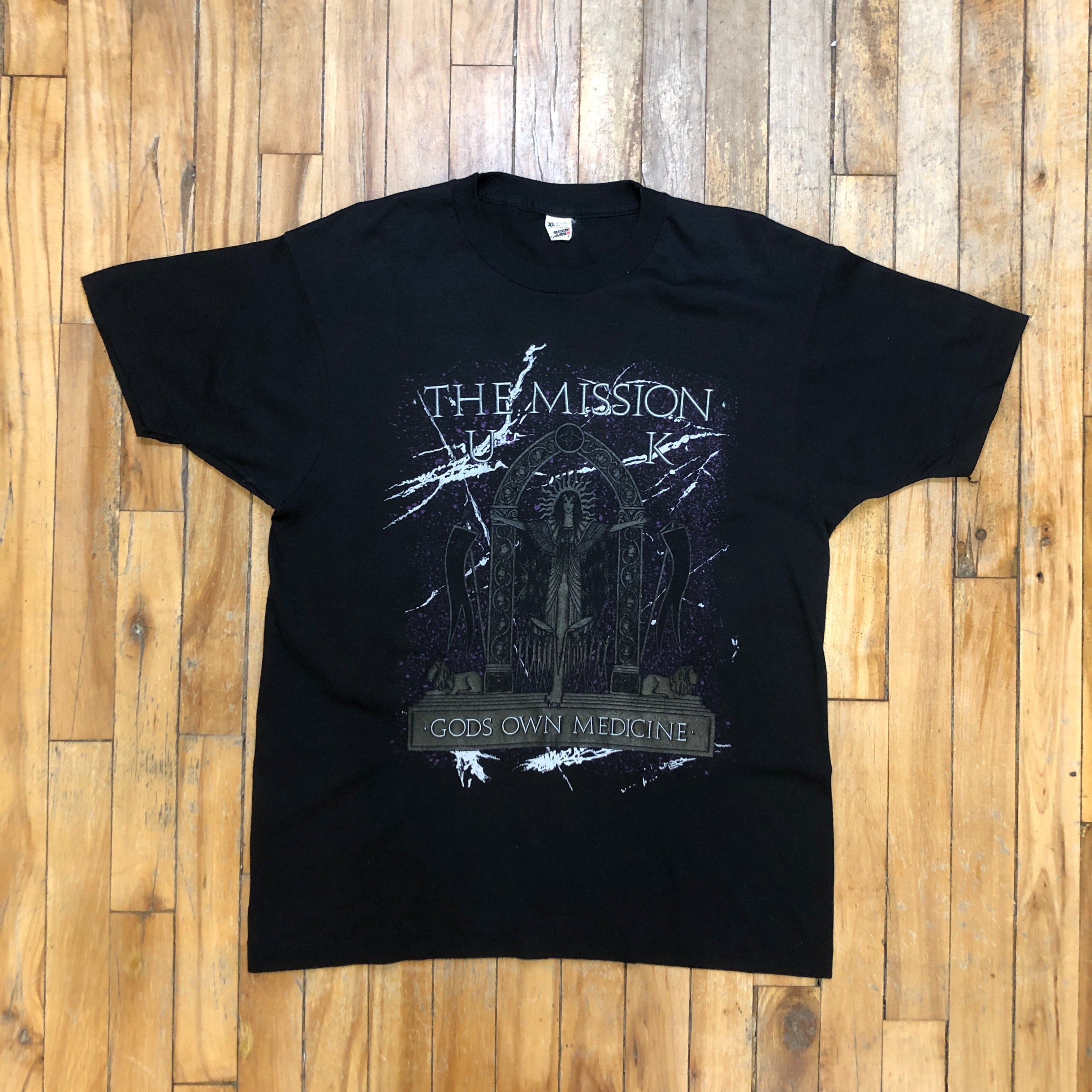 Other 1987 The Mission U.K. "God's Own Medicine" Vintage Single Stitch Made In USA Graphic T-Shirt Size XL Size US XL / EU 56 / 4 - 3 Thumbnail