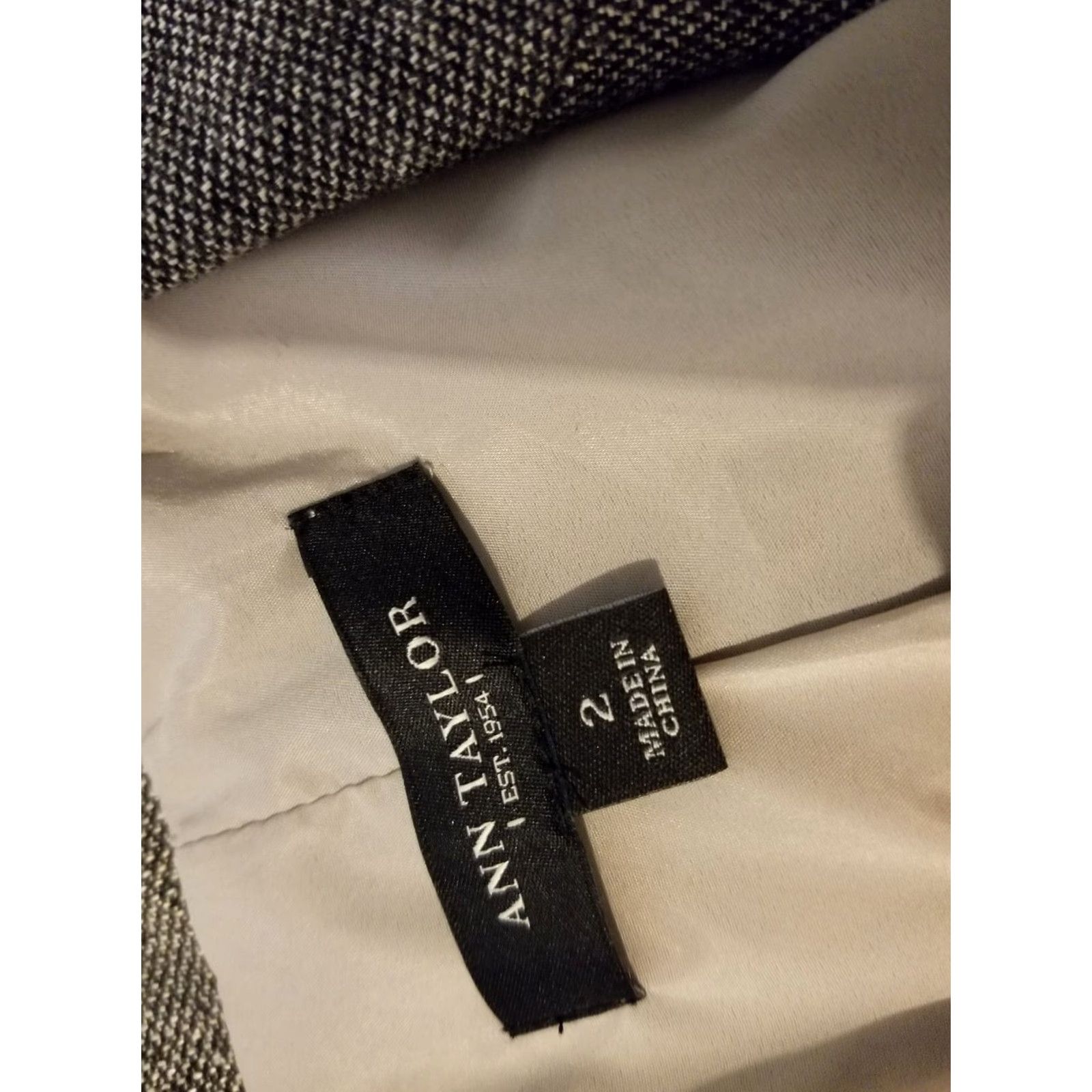 Ann Taylor Womens Ann Taylor Blazer Jacket 2 Gray Gray Polyester Regular Basic Jacket Womens Size XS / US 0-2 / IT 36-38 - 3 Thumbnail