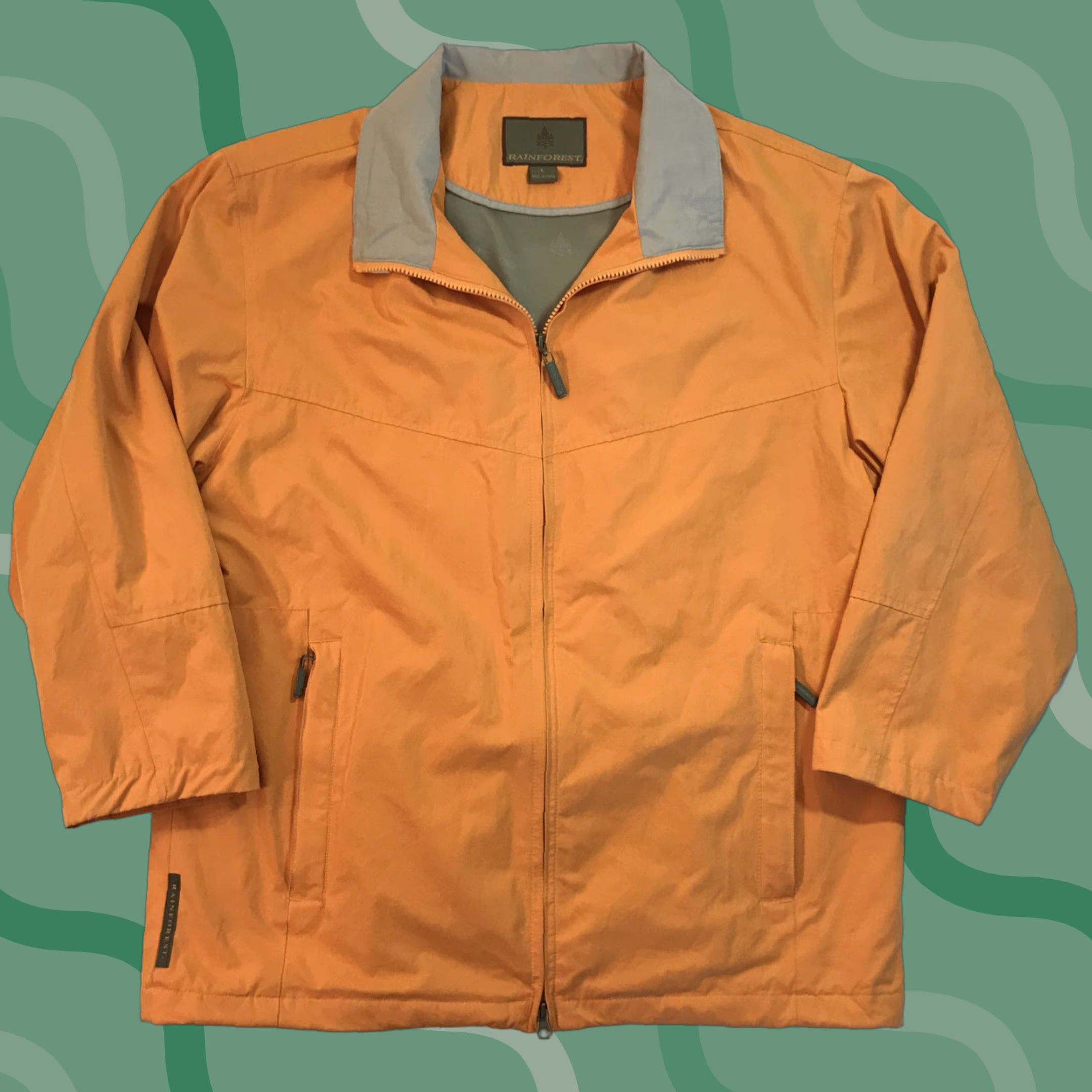 Vintage Rainforest Mens Jacket Coat Full Zip Windbreaker Wind Water Resistant Sz L Size US L / EU 52-54 / 3 - 1 Thumbnail