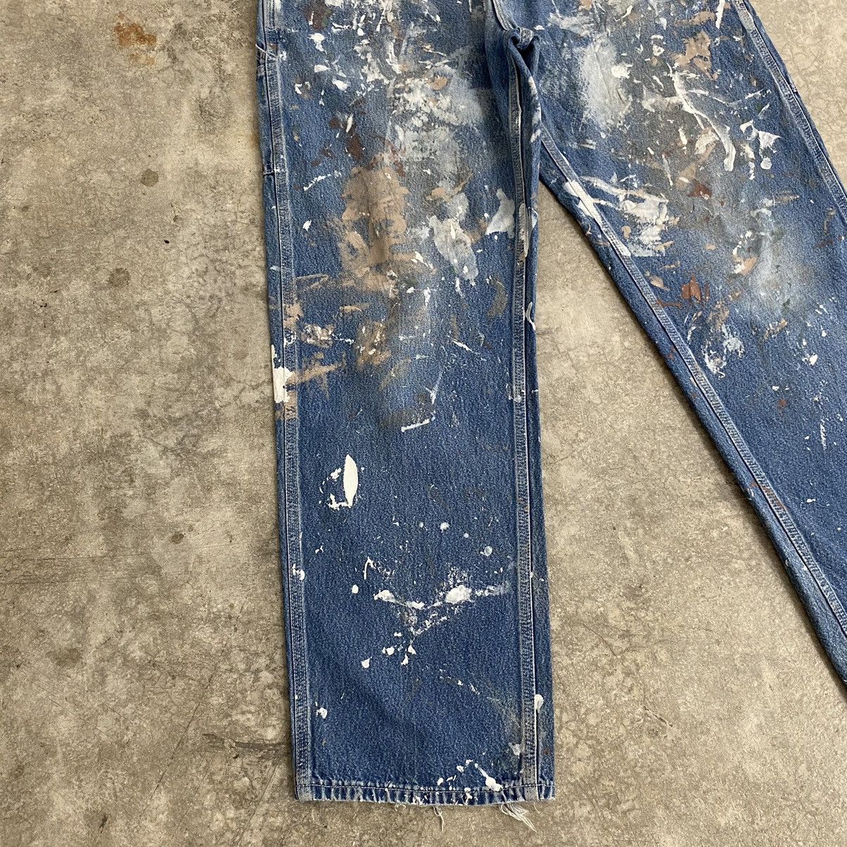 Carhartt Vintage Carhartt Faded Blue Splatter Painter Denim Jeans Size US 34 / EU 50 - 8 Thumbnail