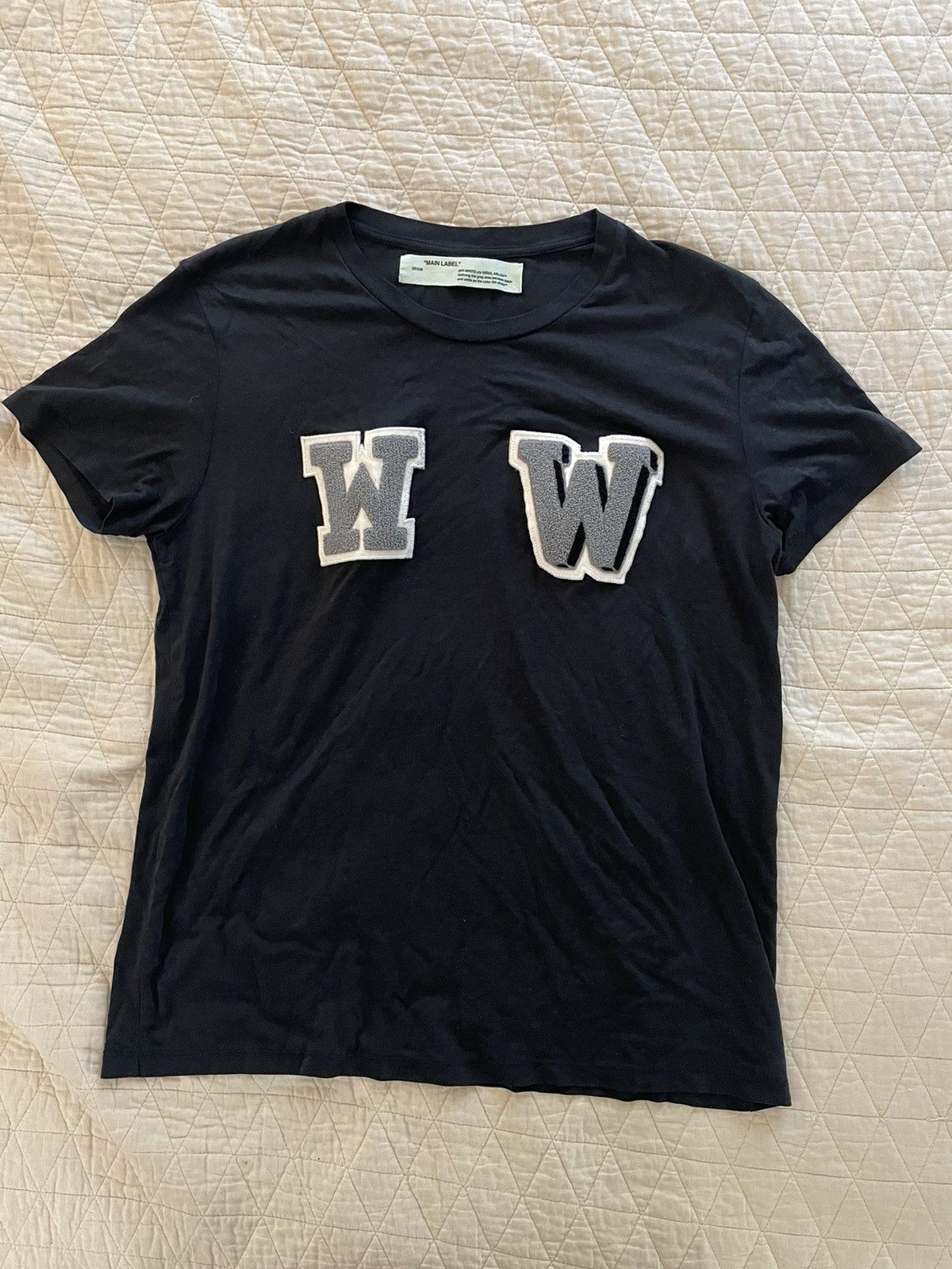 Off-White W W Letterman T-Shirt Size S / US 4 / IT 40 - 2 Thumbnail
