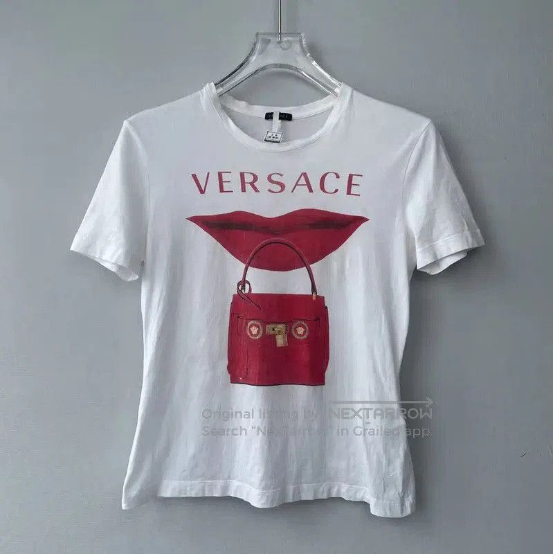 Versace Versace White Cotton Women's T-Shirt with Graphic . Size S / US 4 / IT 40 - 1 Thumbnail
