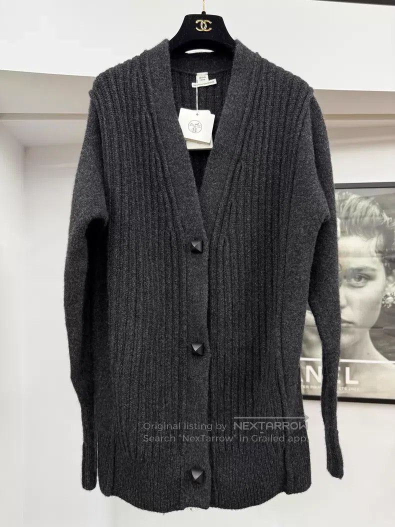 Hermes Hermes Gray Knit Cardigan Jacket Size XXS / US 00 / IT 34 - 1 Thumbnail