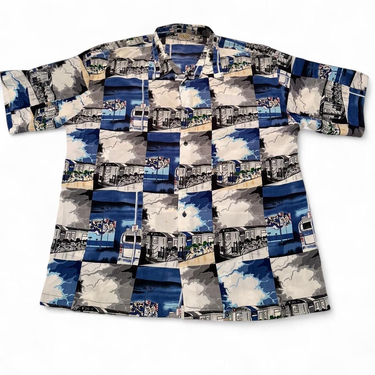Other Up Ros Graffiti Subway Print Button-Up Shirt (Size 3XL) Size US XXL / EU 58 / 5 - 1 Thumbnail