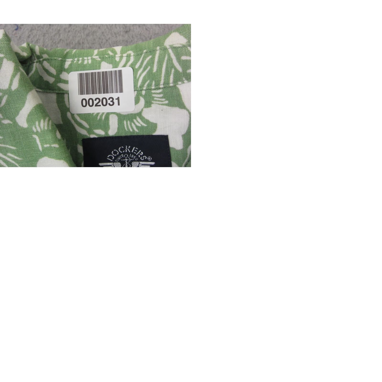 Dockers VINTAGE Dockers Shirt Mens M Green White Floral Leaf Linen Cotton 90s Button-Up Collared Short Sleeve Size US M / EU 48-50 / 2 - 9 Thumbnail