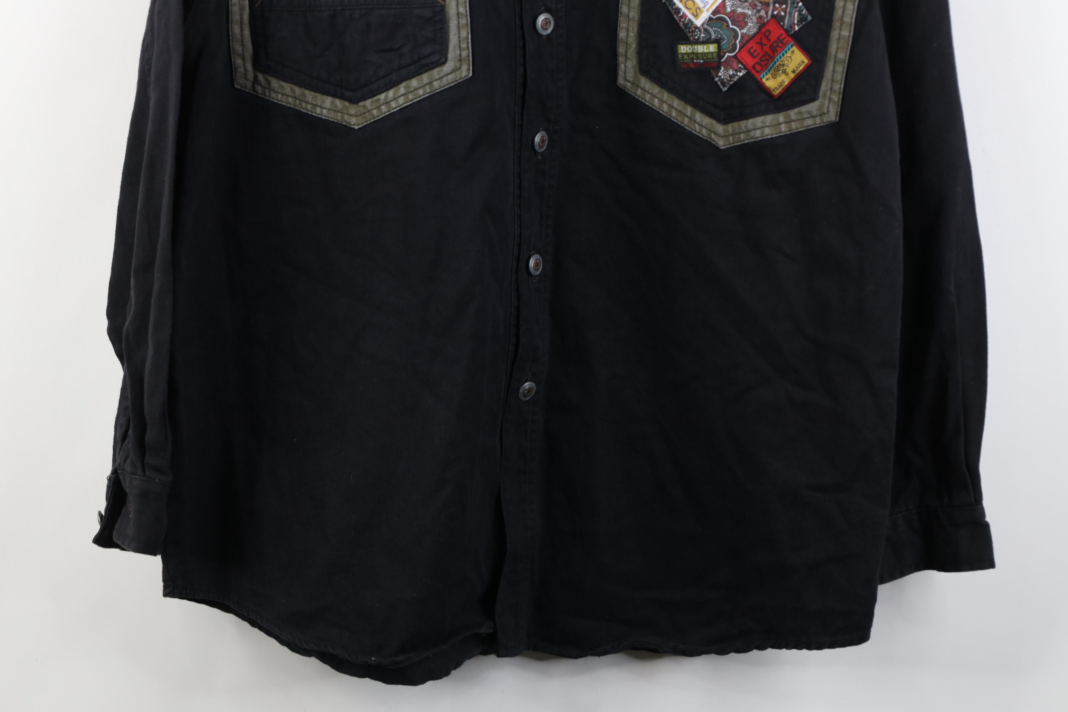 Vintage Vintage 90s Streetwear Quilted Denim Collared Button Shirt Size US L / EU 52-54 / 3 - 3 Thumbnail