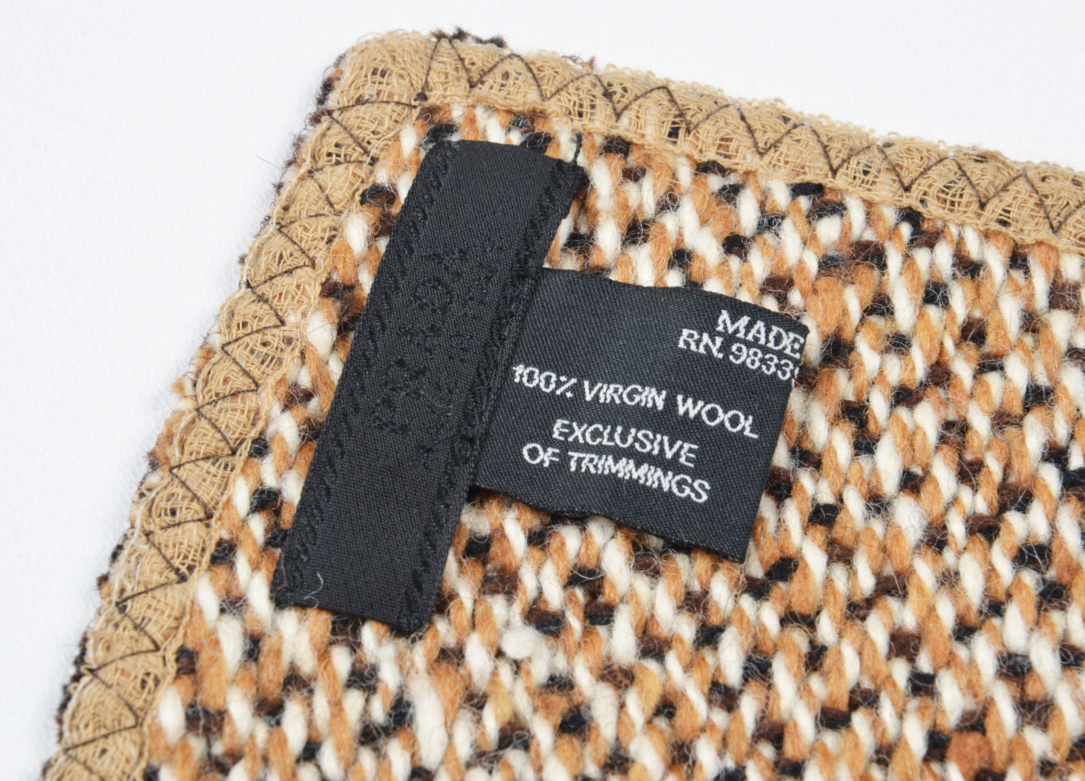 Prada Prada Virgin Wool Knitted Small Brown Scarf Size ONE SIZE - 6 Thumbnail