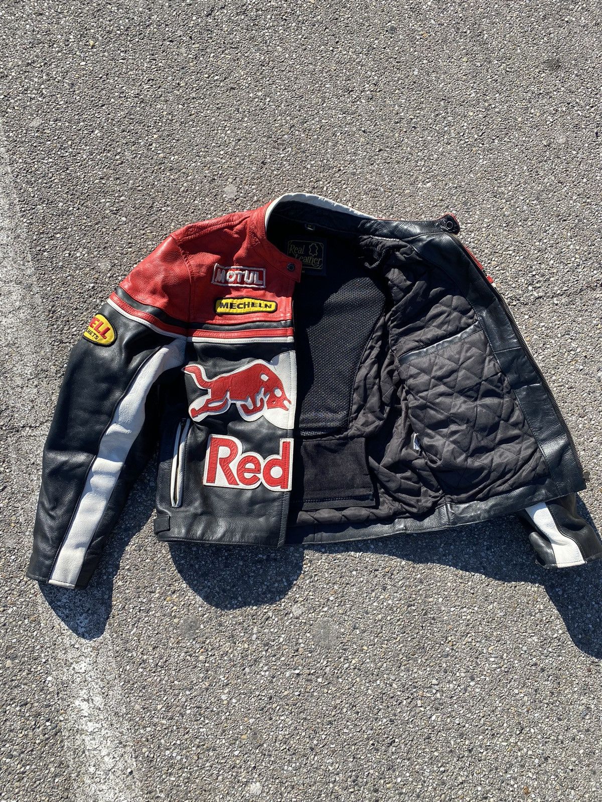 Red Bull × Vintage Vintage Red Bill Racing Leather Jacket Size US M / EU 48-50 / 2 - 10 Thumbnail