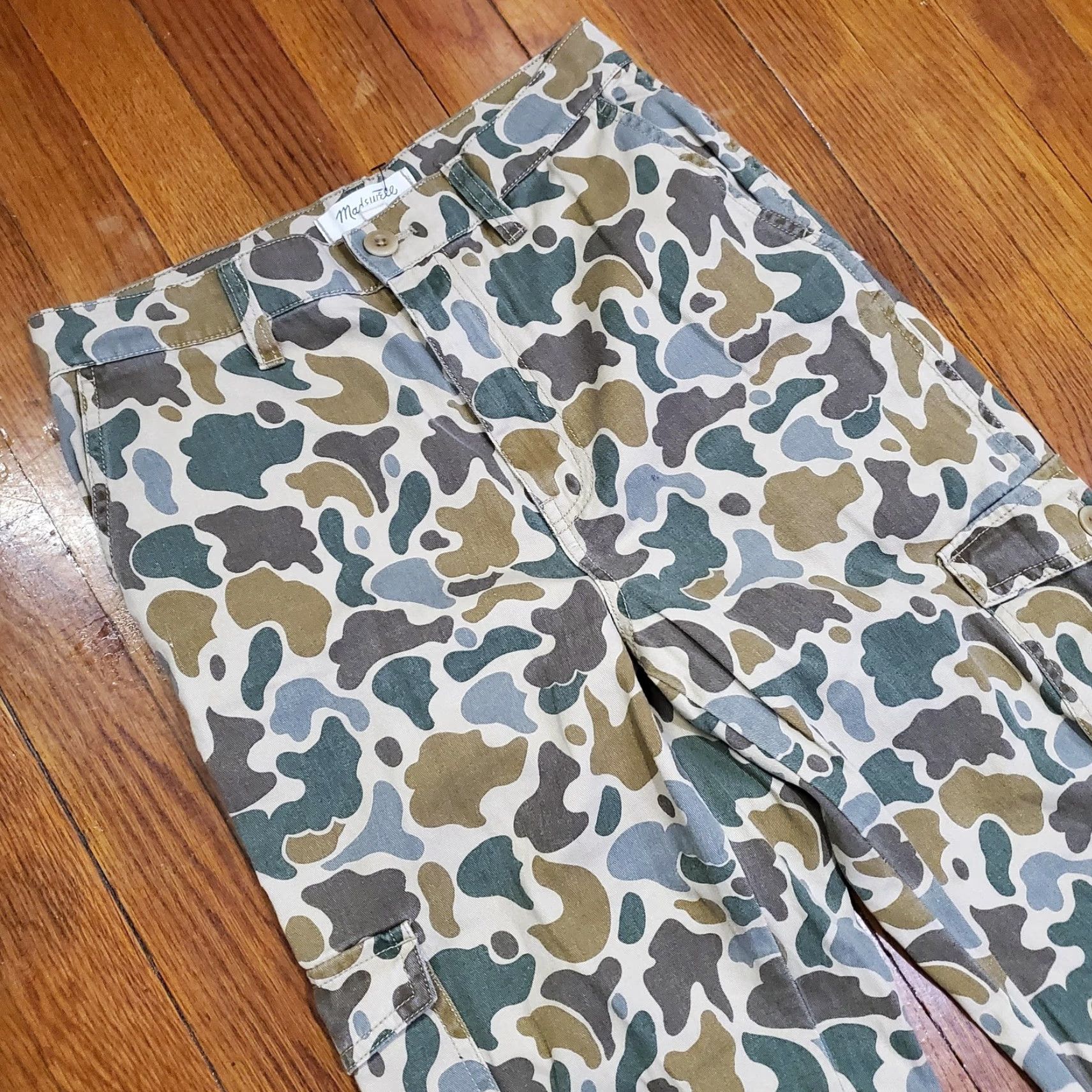 Madewell Madewell Cargo Pants Womens 25 Multicolor Camo Twill Straight Leg Casual Pockets Size 42" / US 20 - 6 Thumbnail