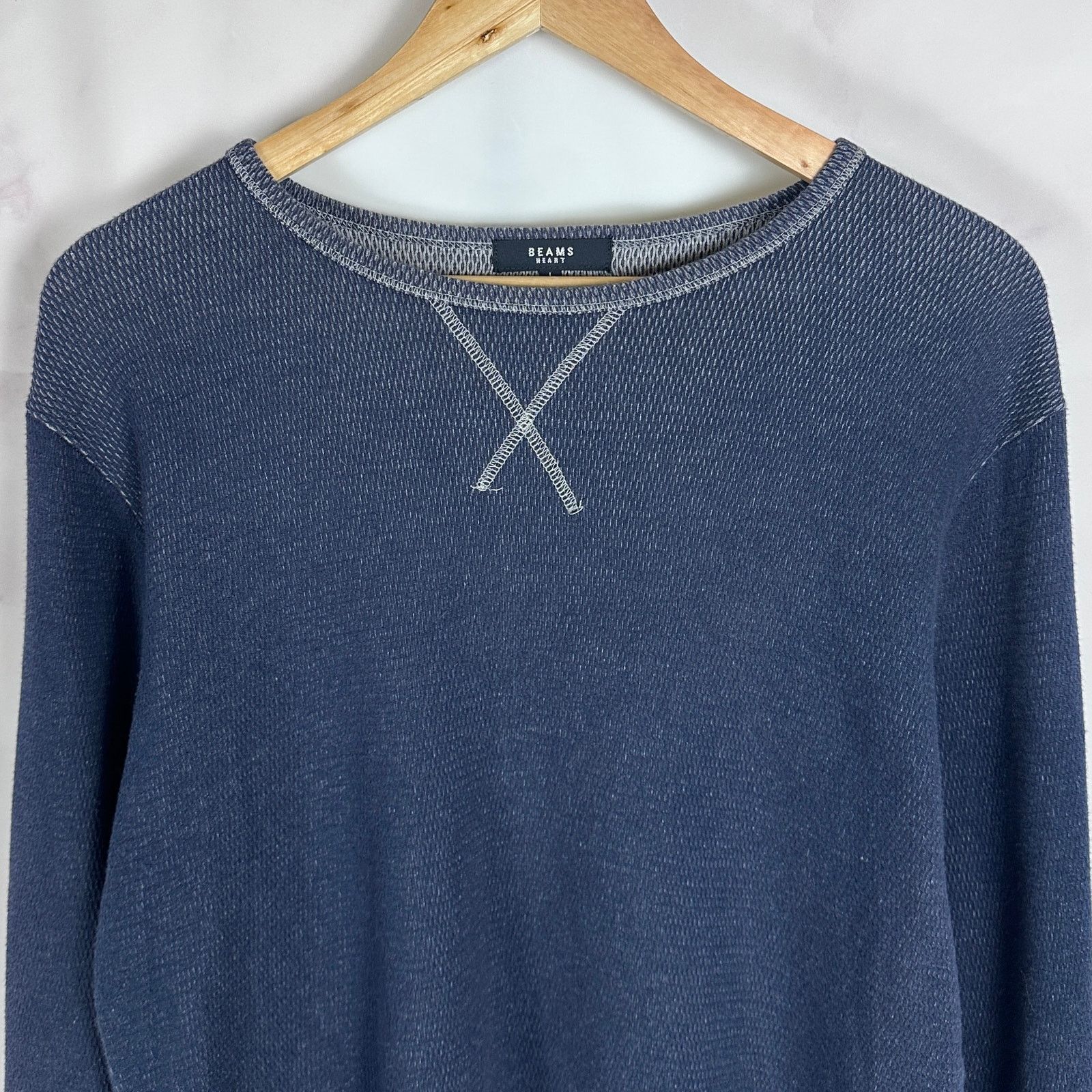 Beams Plus Navy Blue Crewneck Sweatshirt Size US M / EU 48-50 / 2 - 2 Thumbnail