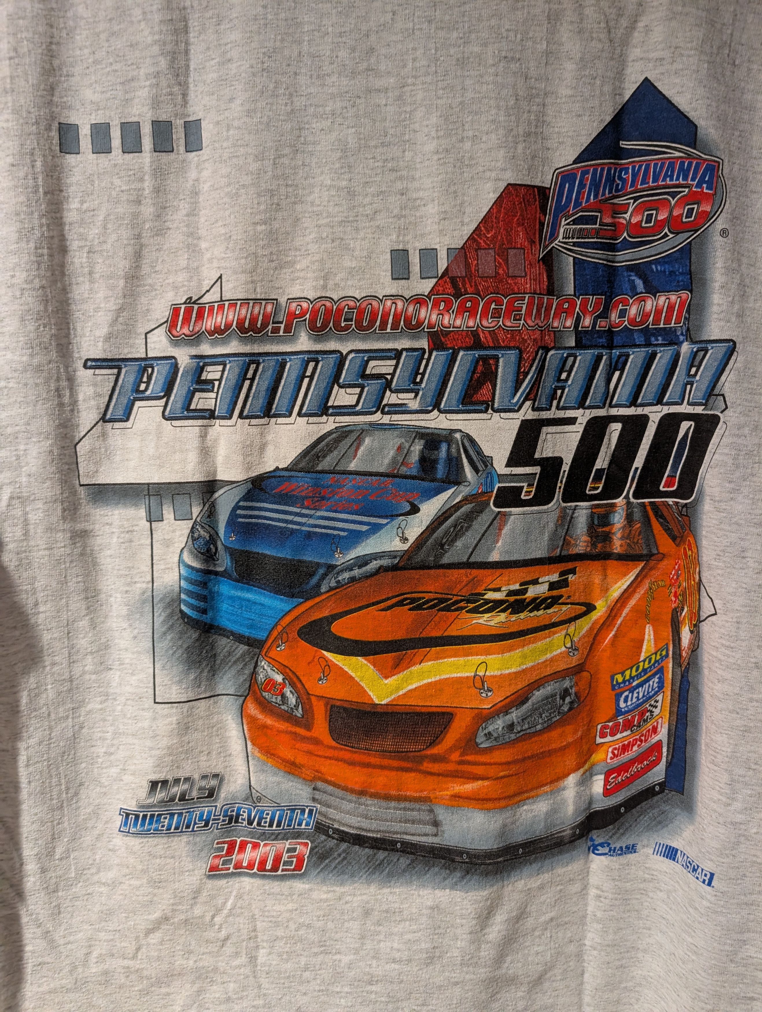 NASCAR Vintage 2003 Pennsylvania 500 Pocono Raceway NASCAR T-Shirt Size US XL / EU 56 / 4 - 2 Thumbnail