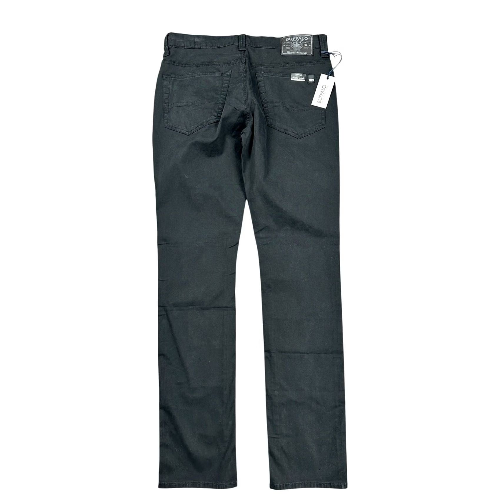 Buffalo David Bitton Buffalo David Bitton Ash Slim Men's 31x34 Garment Dyed Black Stretch Chino Jeans Size US 31 - 2 Thumbnail