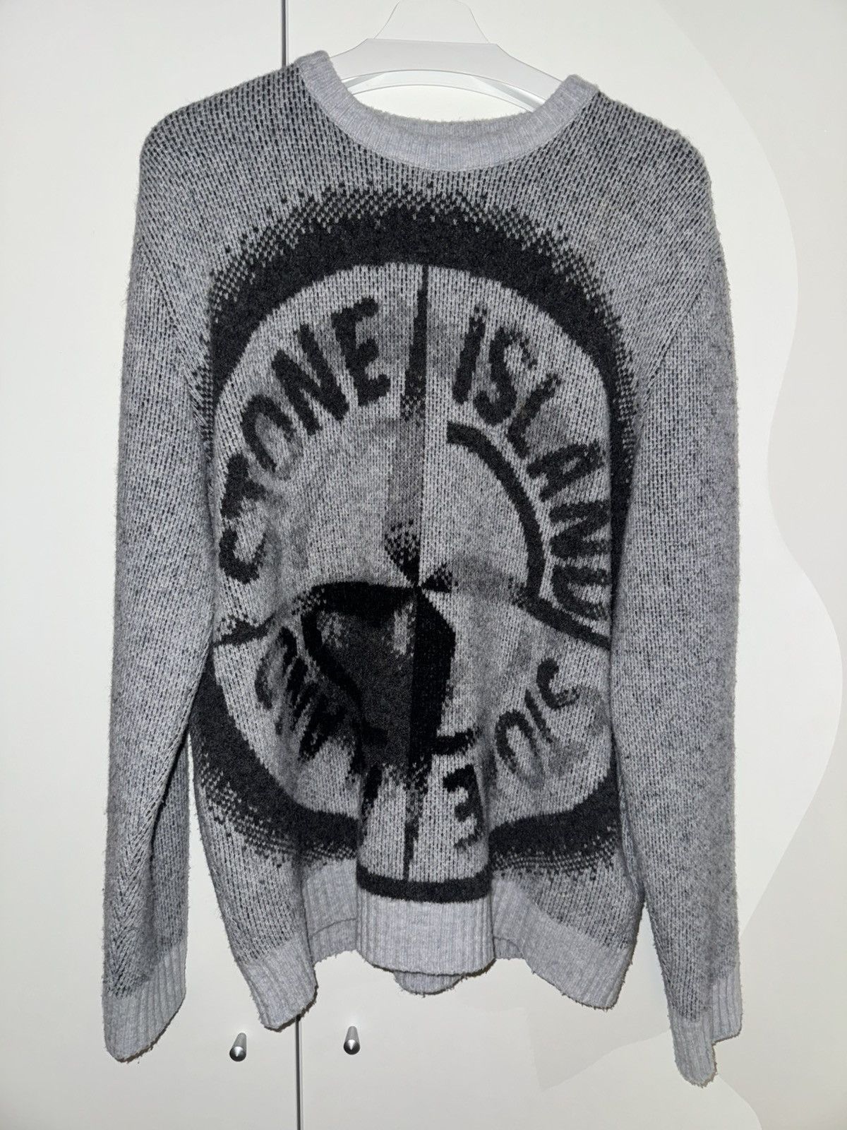 Stone Island 522D1 GAUZED EFFECT WOOL BLEND Loose Fit Crewneck Sweater Size US L / EU 52-54 / 3 - 1 Thumbnail