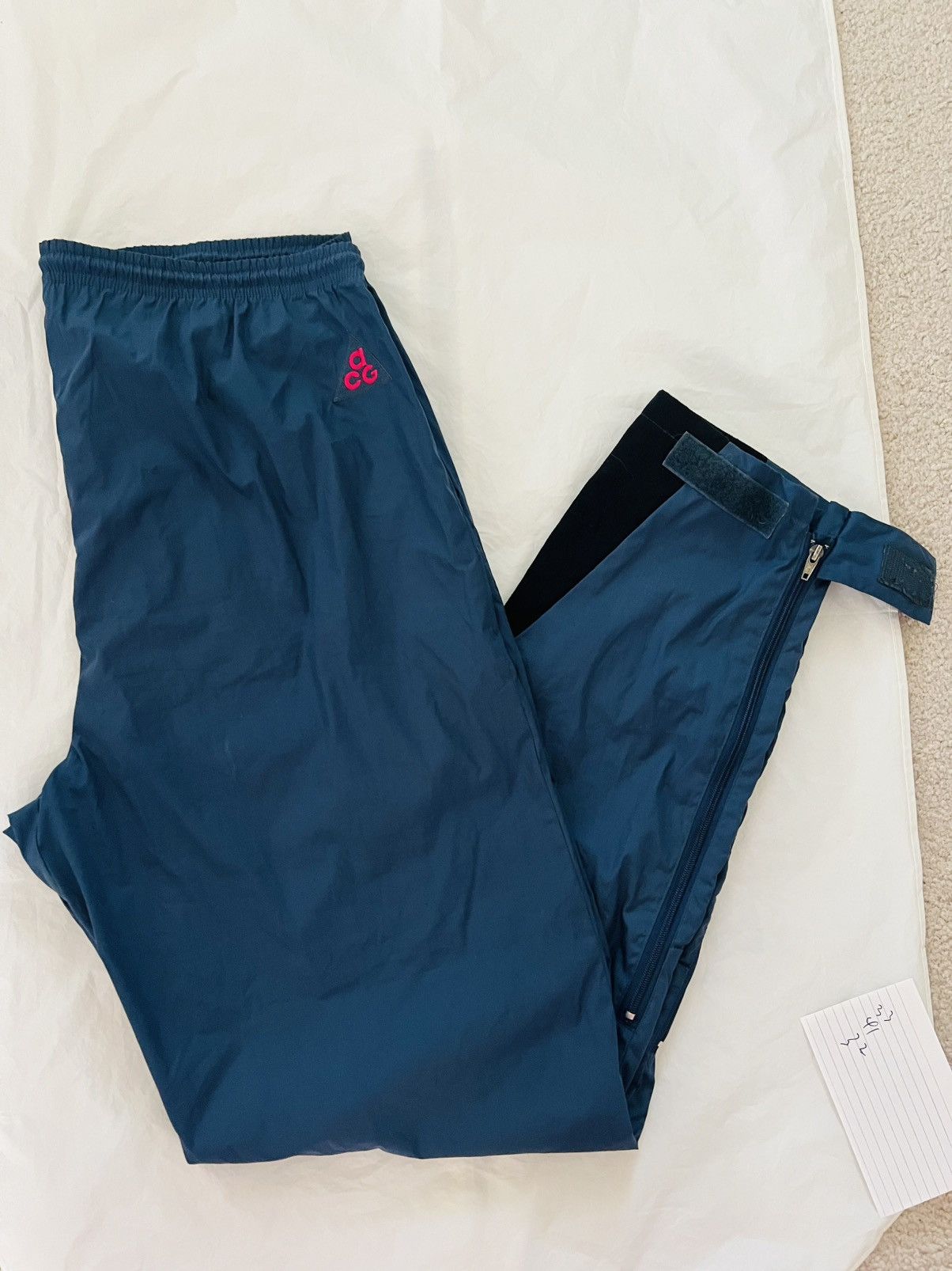 Nike ACG Nike ACG Trail Pants Vintage Hong Kong Slate Blue Pink Logo Size 33" - 2 Thumbnail