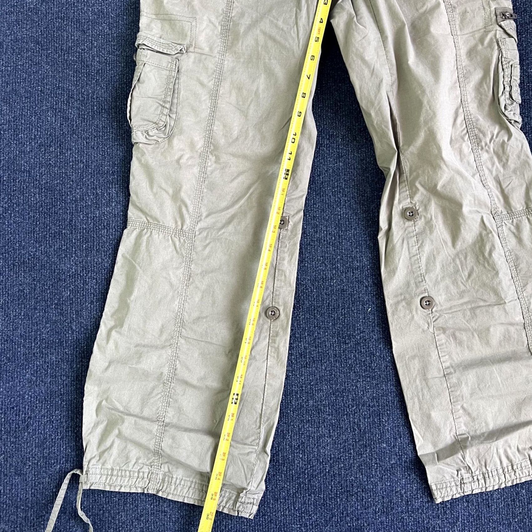 Vintage Beige Cargo Pants Mens 36x31 Straight Leg Drawstring Hem Casual Utility Pants Size US 36 / EU 52 - 5 Thumbnail