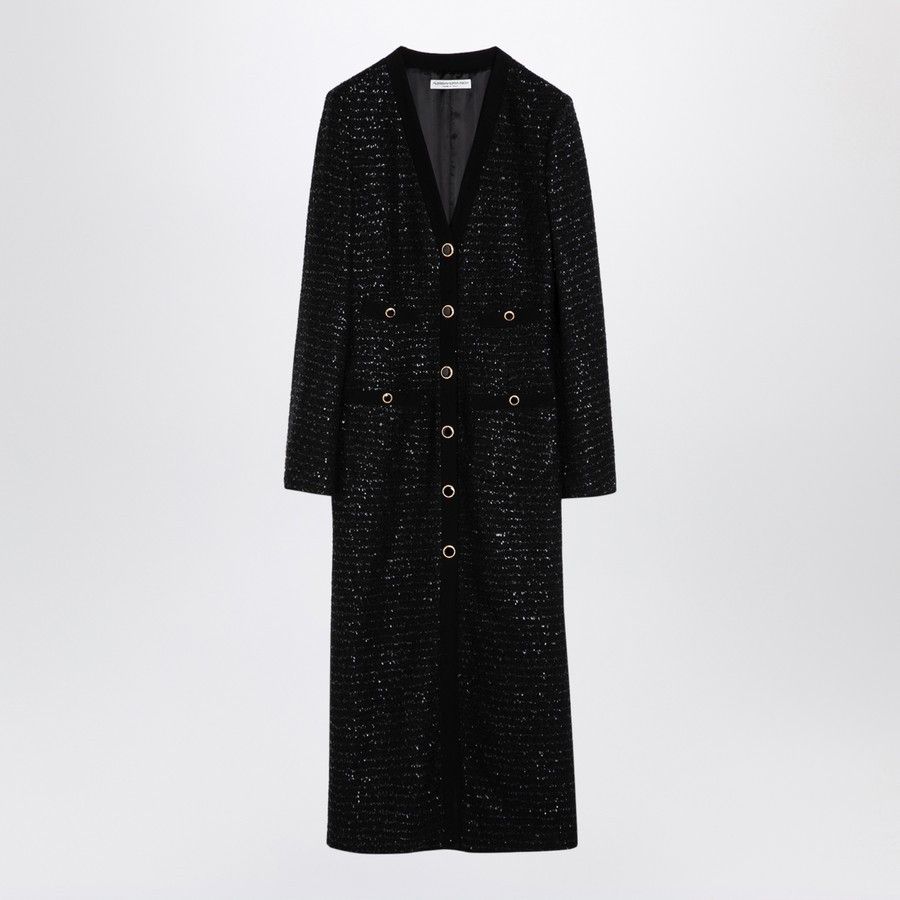 Alessandra Rich o1d2blof0724 Midi Dress in Black Size S / US 4 / IT 40 - 1 Thumbnail