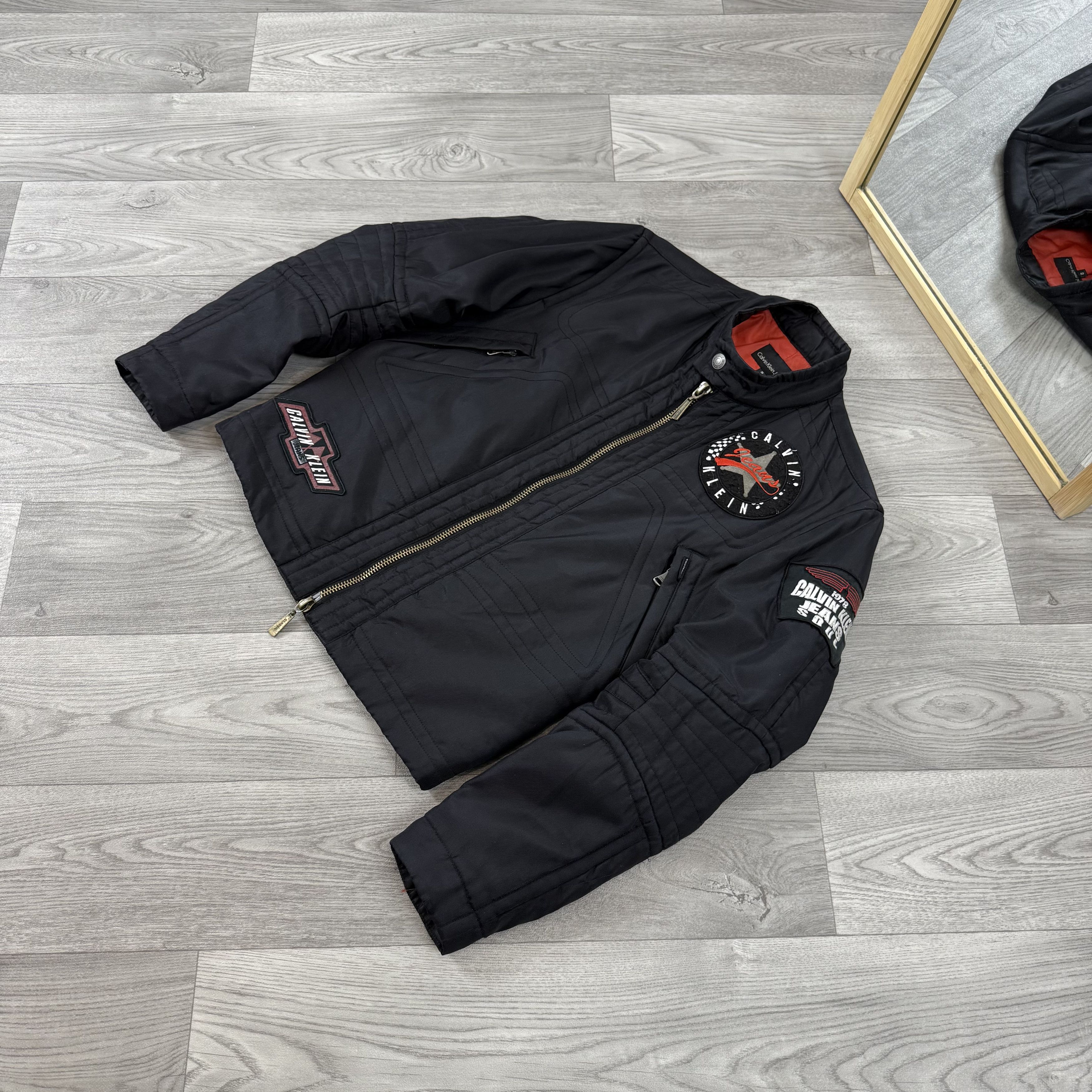 Calvin Klein Vintage Calvin Klein Jeans 90s Black Biker Bomber Jacket Size S / US 4 / IT 40 - 3 Thumbnail