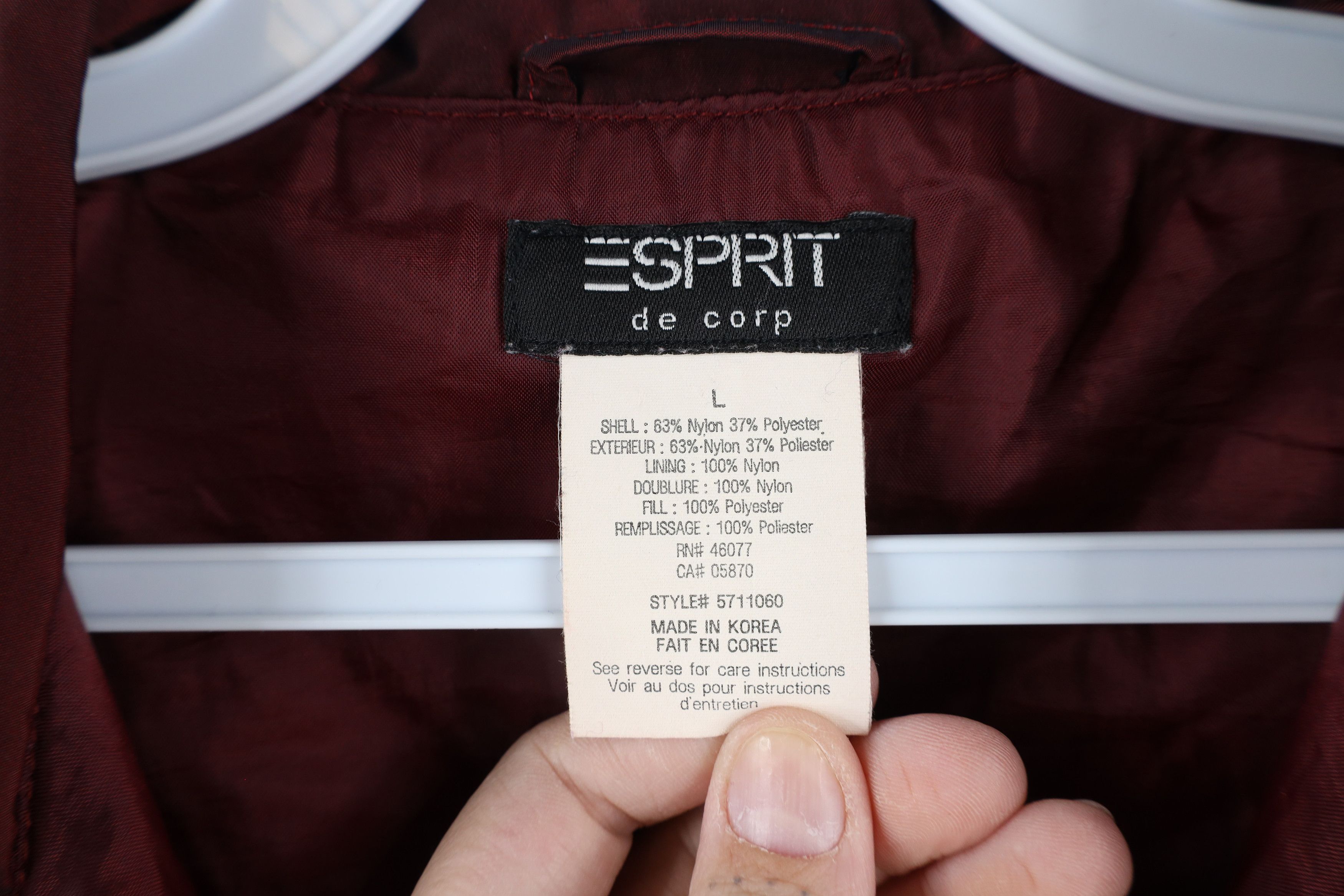 Esprit × Vintage Vintage 90s Esprit Blank Chromatic Full Button Jacket Red Size L / US 10 / IT 46 - 7 Thumbnail