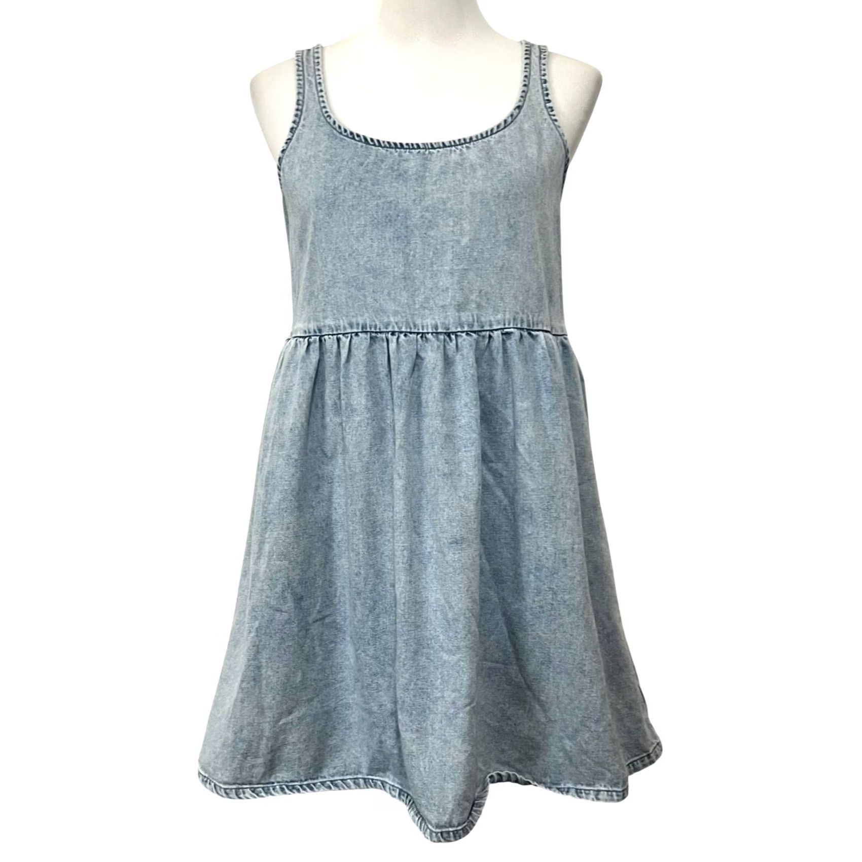American Eagle Outfitters American Eagle Denim Sleeveless Dress Light Blue Mini Pockets Sz Small Petites Size S / US 4 / IT 40 - 2 Thumbnail