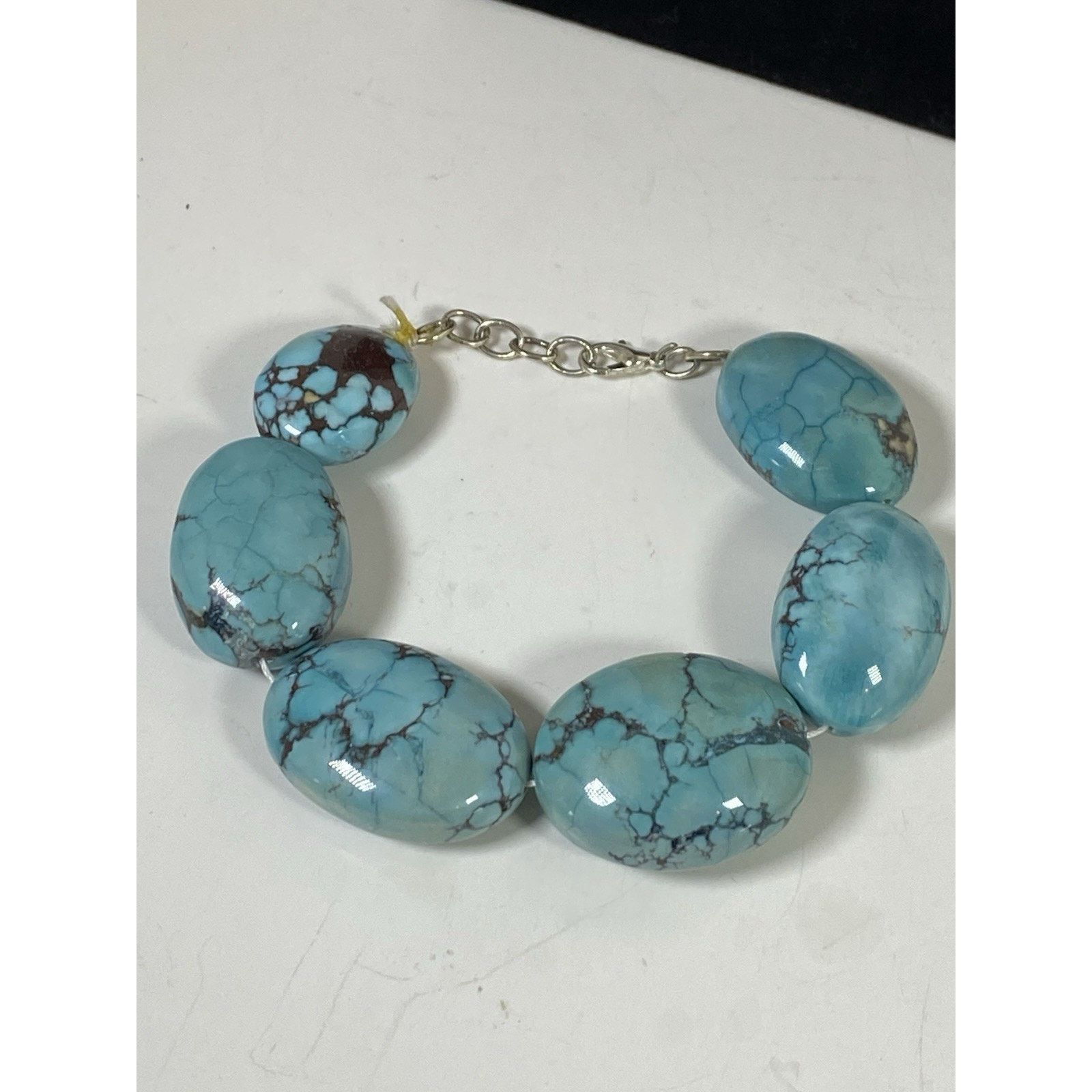 Other Natural Turquoise Oval Nugget Bead Bracelet Size ONE SIZE - 3 Thumbnail