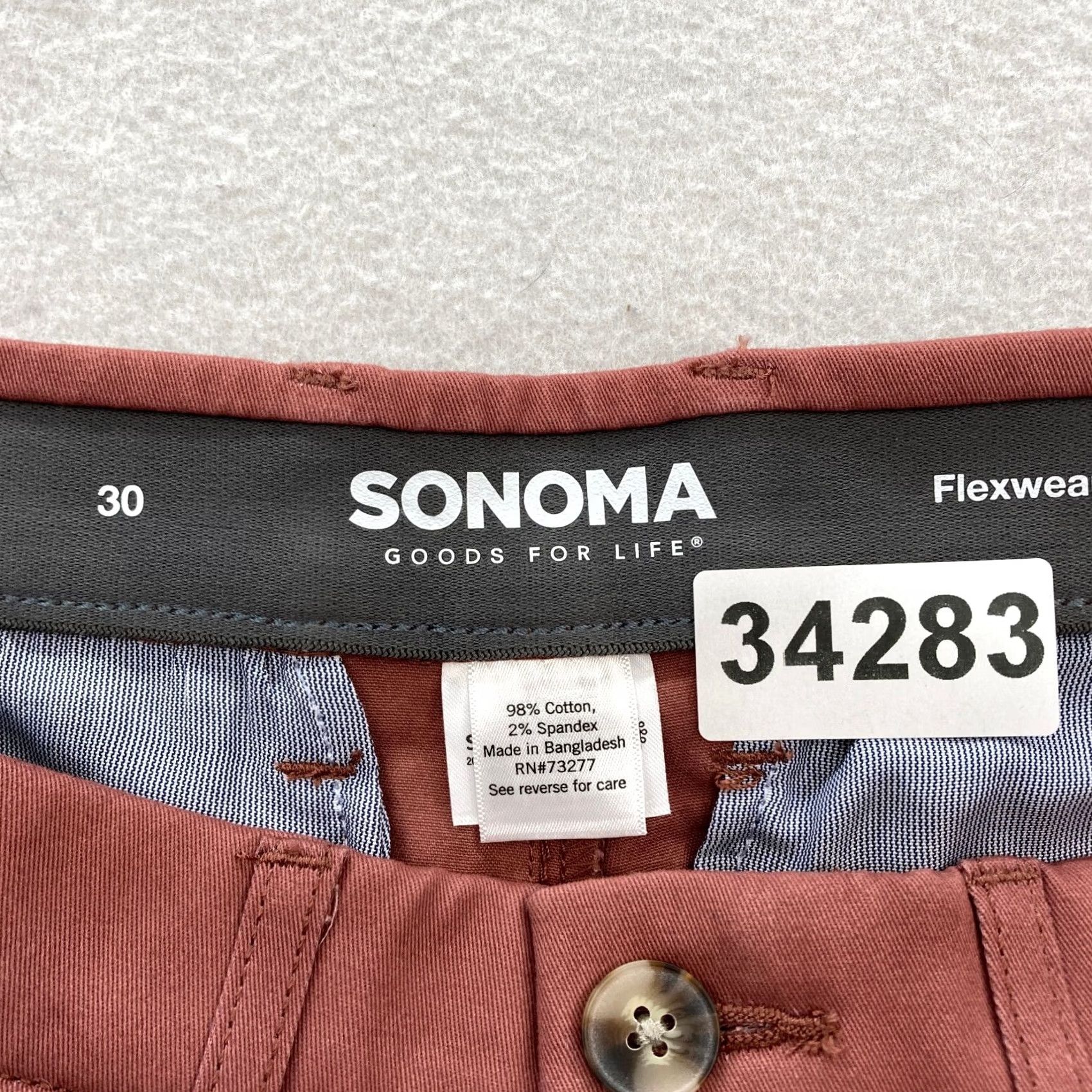 Vintage Sonoma Flexwear Chino Shorts Mens 30 Stretch Waistband Casual Preppy Dark Mauve Size US 30 / EU 46 - 4 Thumbnail
