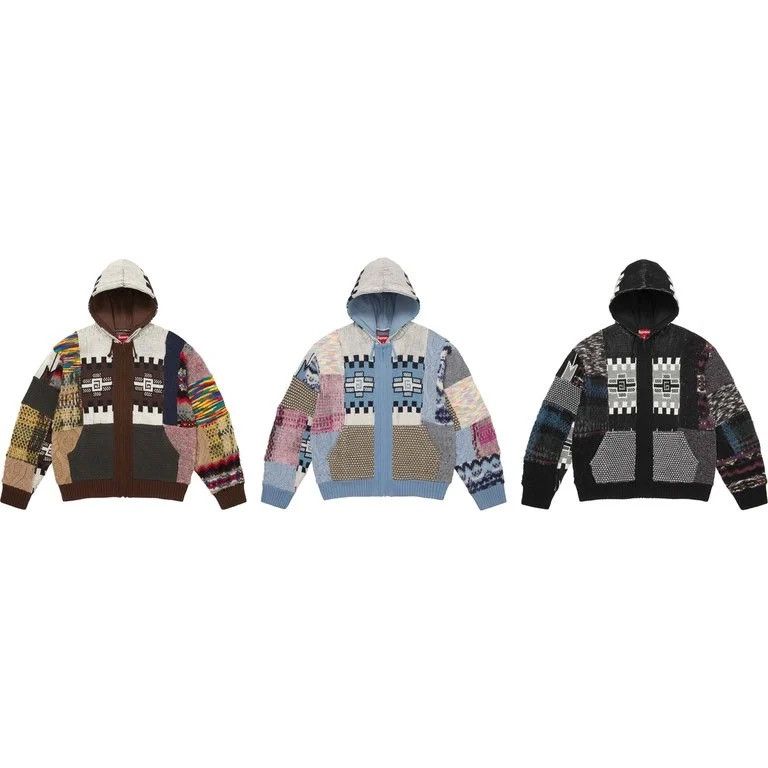 Supreme Patchwork Zip Up Hooded Sweater Size US M / EU 48-50 / 2 - 1 Preview