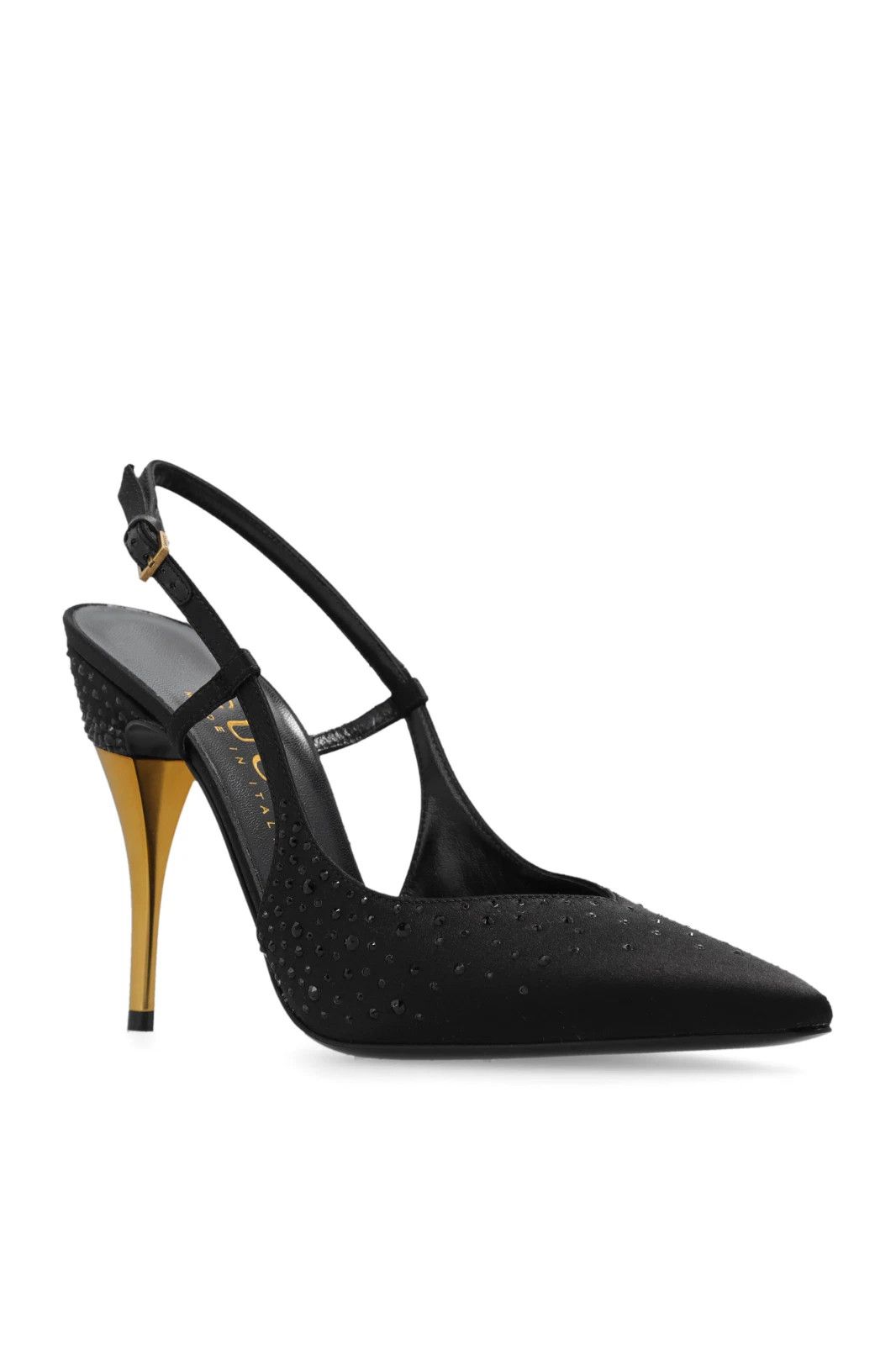 GUCCI Black Crystal Embellished 130mm Slingbacks